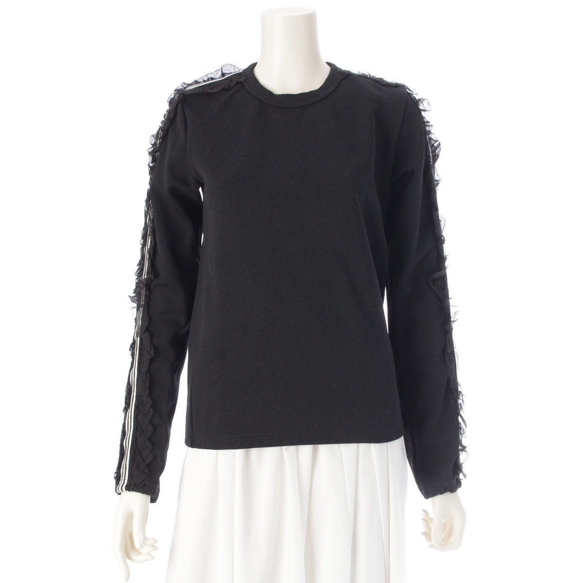 COMME des GARCONS Line switching, ruffle design, long sleeves Cut Long sleeve trainer GO-T035 black