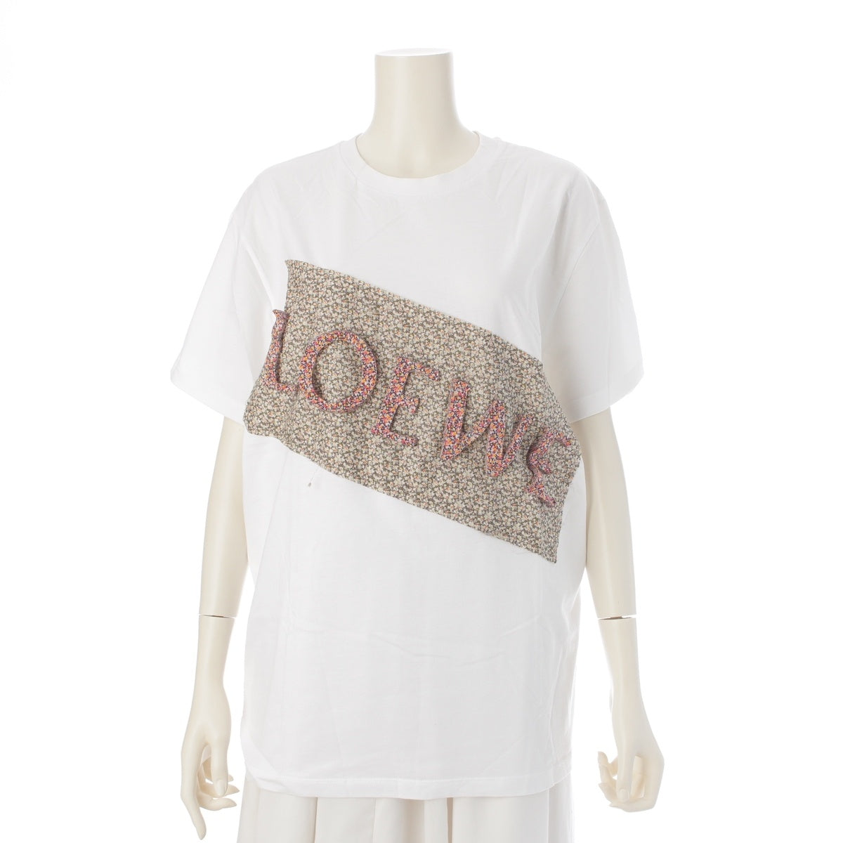 LOEWE Logo Flower Print Short sleeve T-shirt tops H6299601PC white S