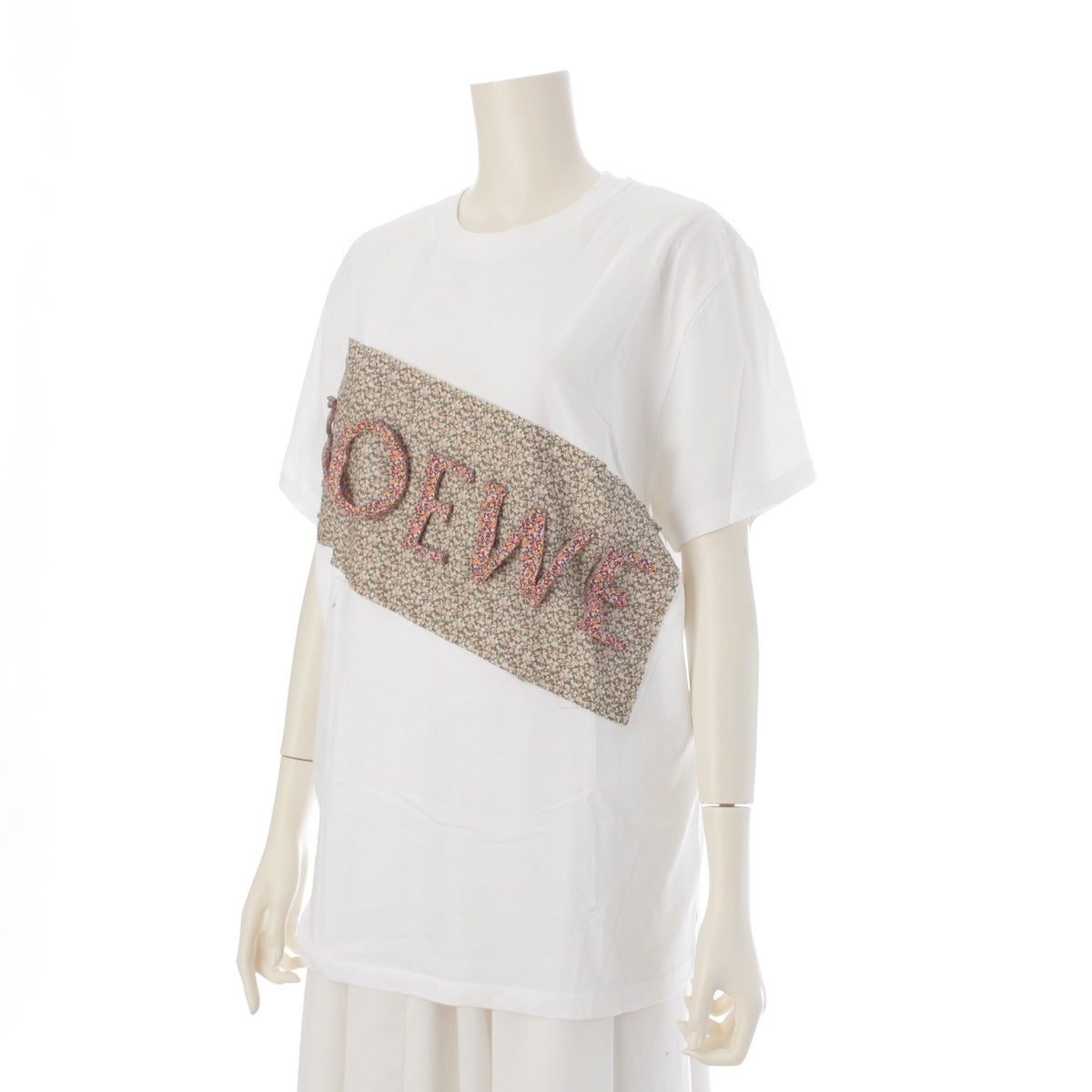 LOEWE Logo Flower Print Short sleeve T-shirt tops H6299601PC white S