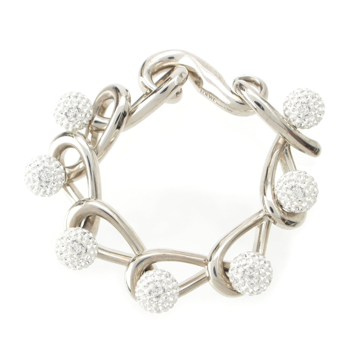 LOEWE Rhinestone bracelet Accessories Silver