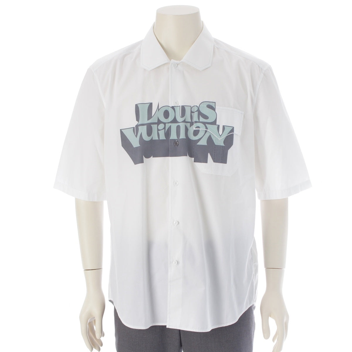 LOUIS VUITTON Logo Graphic Short Sleeve Short sleeve shirt tops HOS25W white L