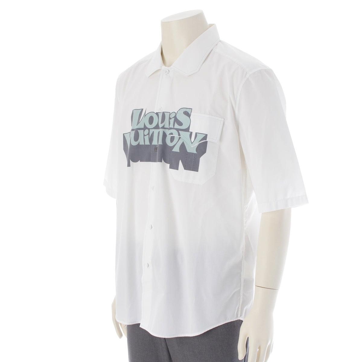 LOUIS VUITTON Logo Graphic Short Sleeve Short sleeve shirt tops HOS25W white L