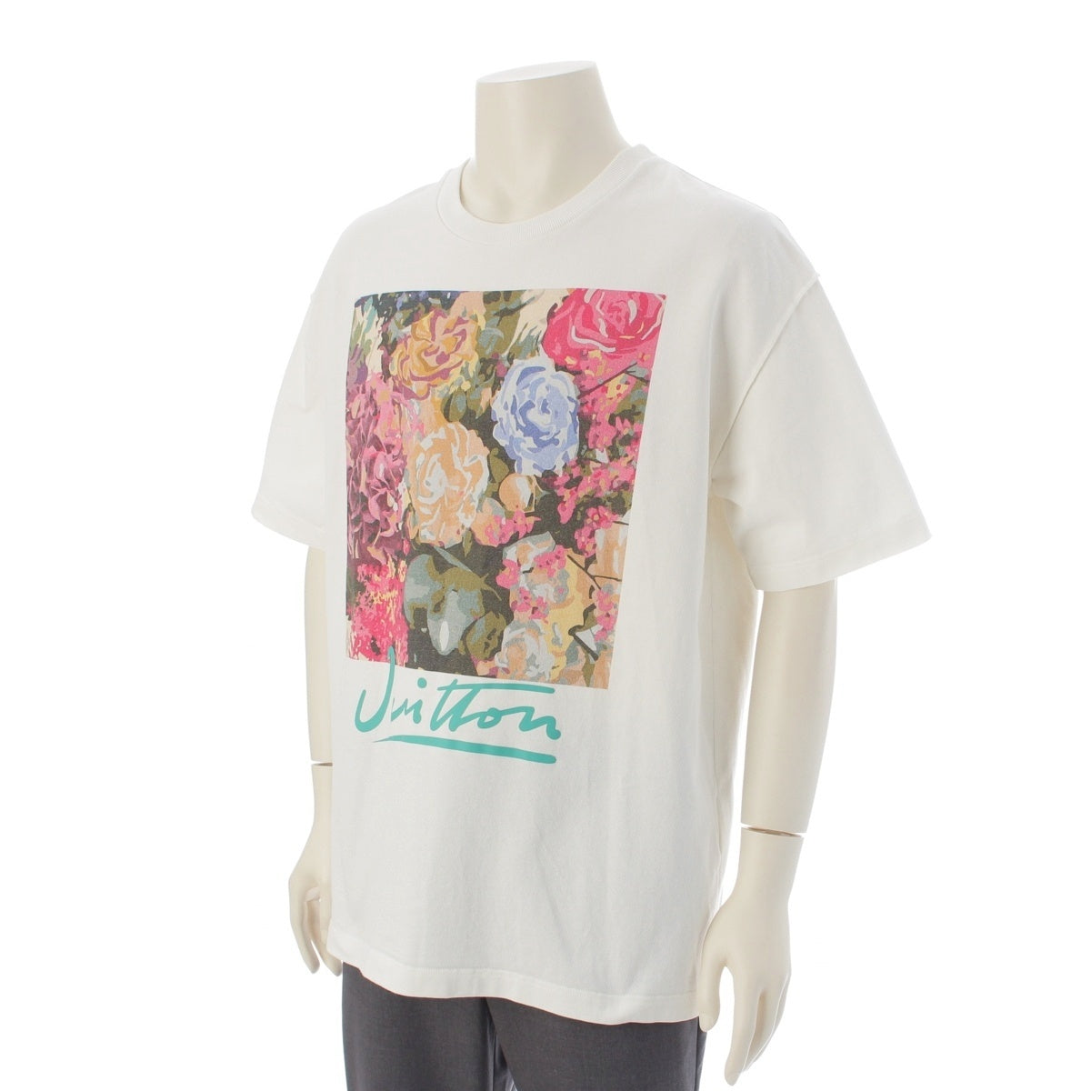 LOUIS VUITTON cotton LV Flower Tapestry Short Sleeve Logo Top Short sleeve T-shirt HNY91W white XL
