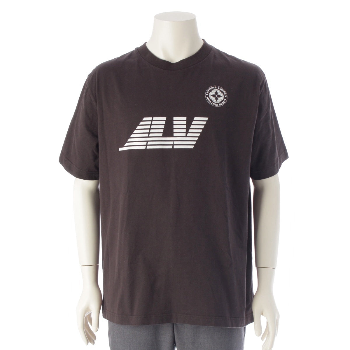 LOUIS VUITTON cotton Washed Logo Crew Neck Short sleeve T-shirt tops HSY98W Wash black L