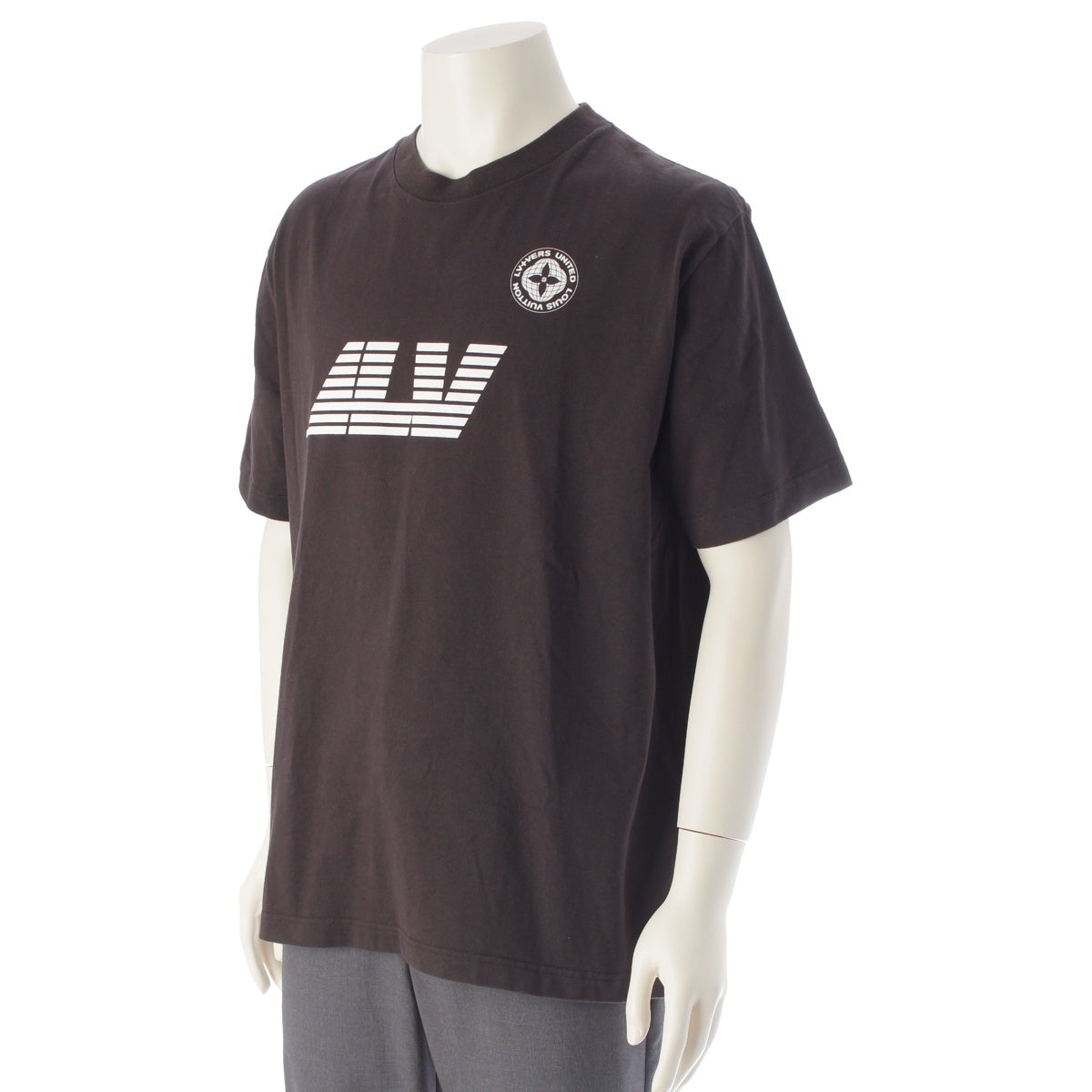 LOUIS VUITTON cotton Washed Logo Crew Neck Short sleeve T-shirt tops HSY98W Wash black L