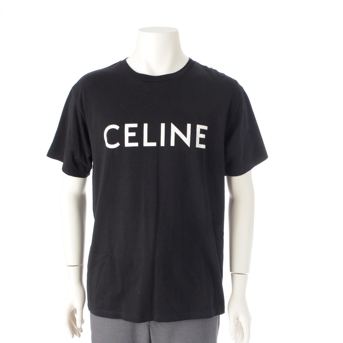 CELINE cotton Logo Loose Short sleeve T-shirt tops 2X681671Q black XS