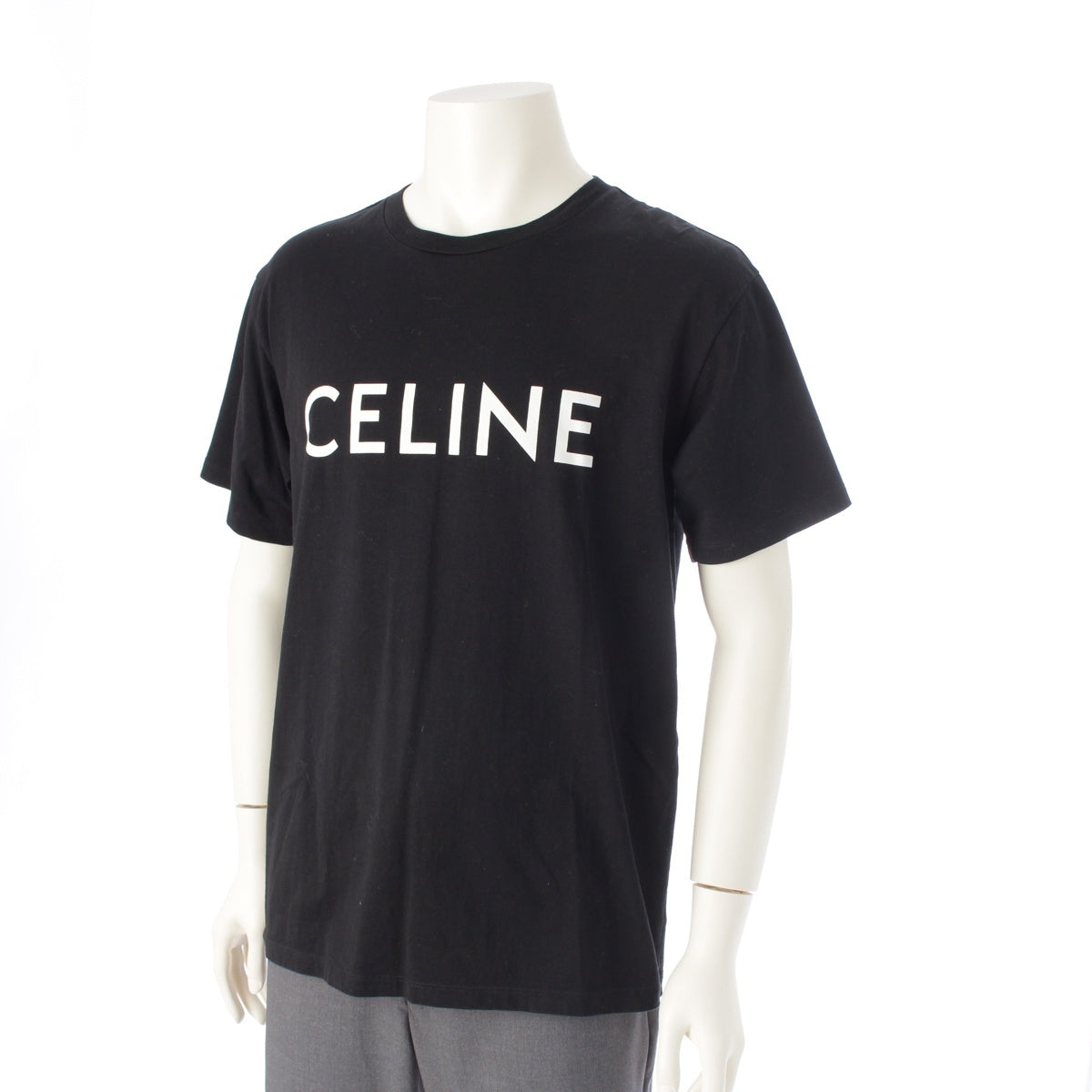 CELINE cotton Logo Loose Short sleeve T-shirt tops 2X681671Q black XS