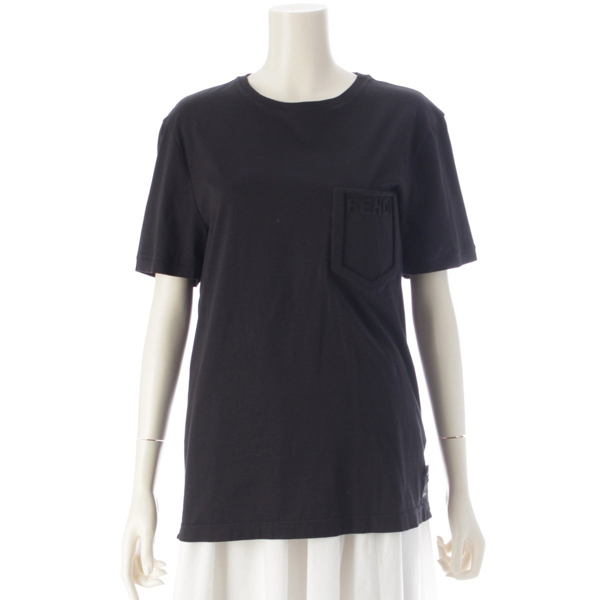 FENDI cotton Logo pocket embossing Short sleeve T-shirt tops FY0894 black M