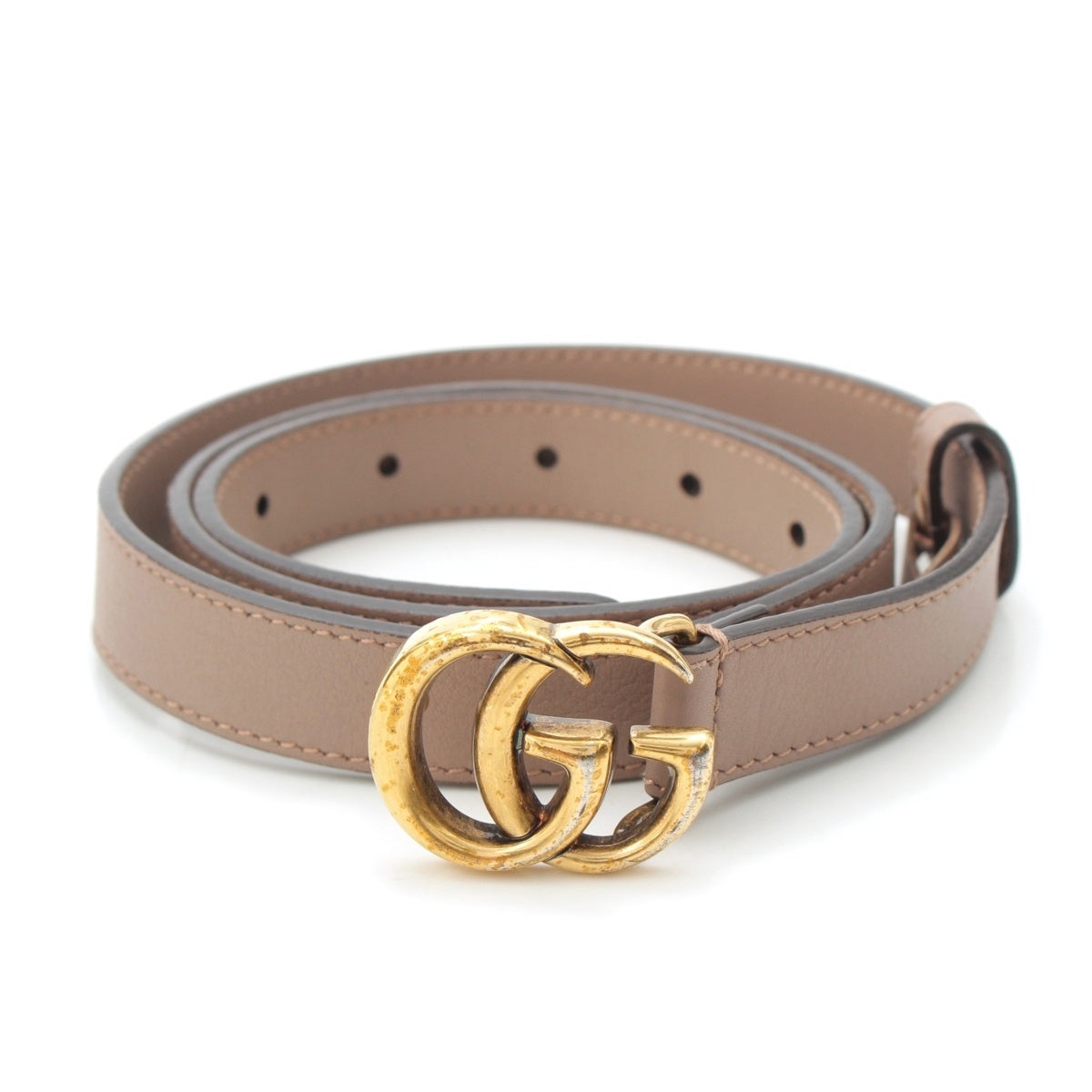 GUCCI GG Marmon leather mini belt 409417 beige