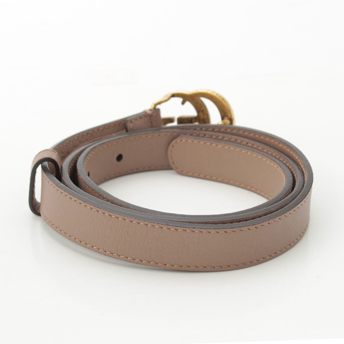 GUCCI GG Marmon leather mini belt 409417 beige