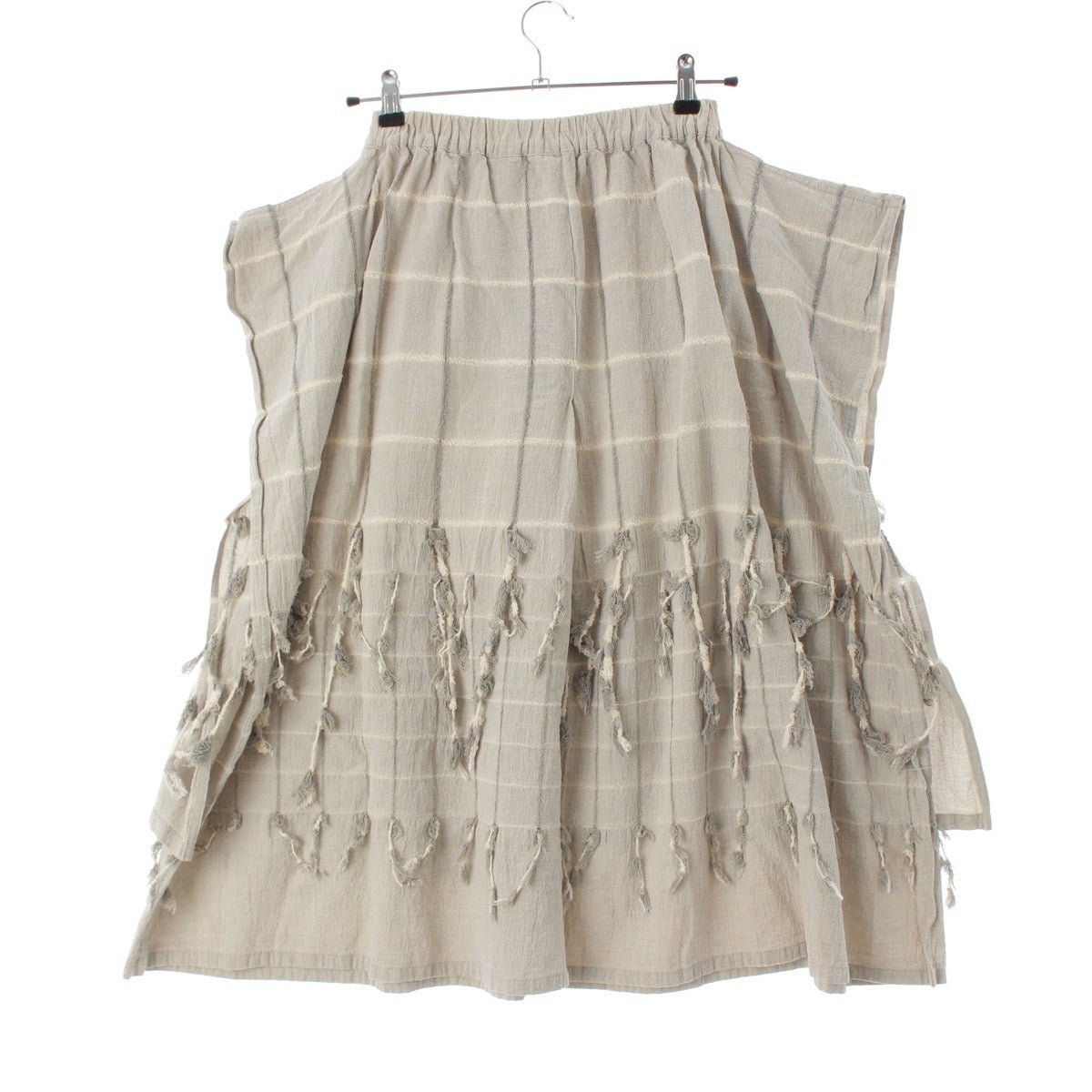ISSEY MIYAKE cotton Brush tag fringe skirt gray
