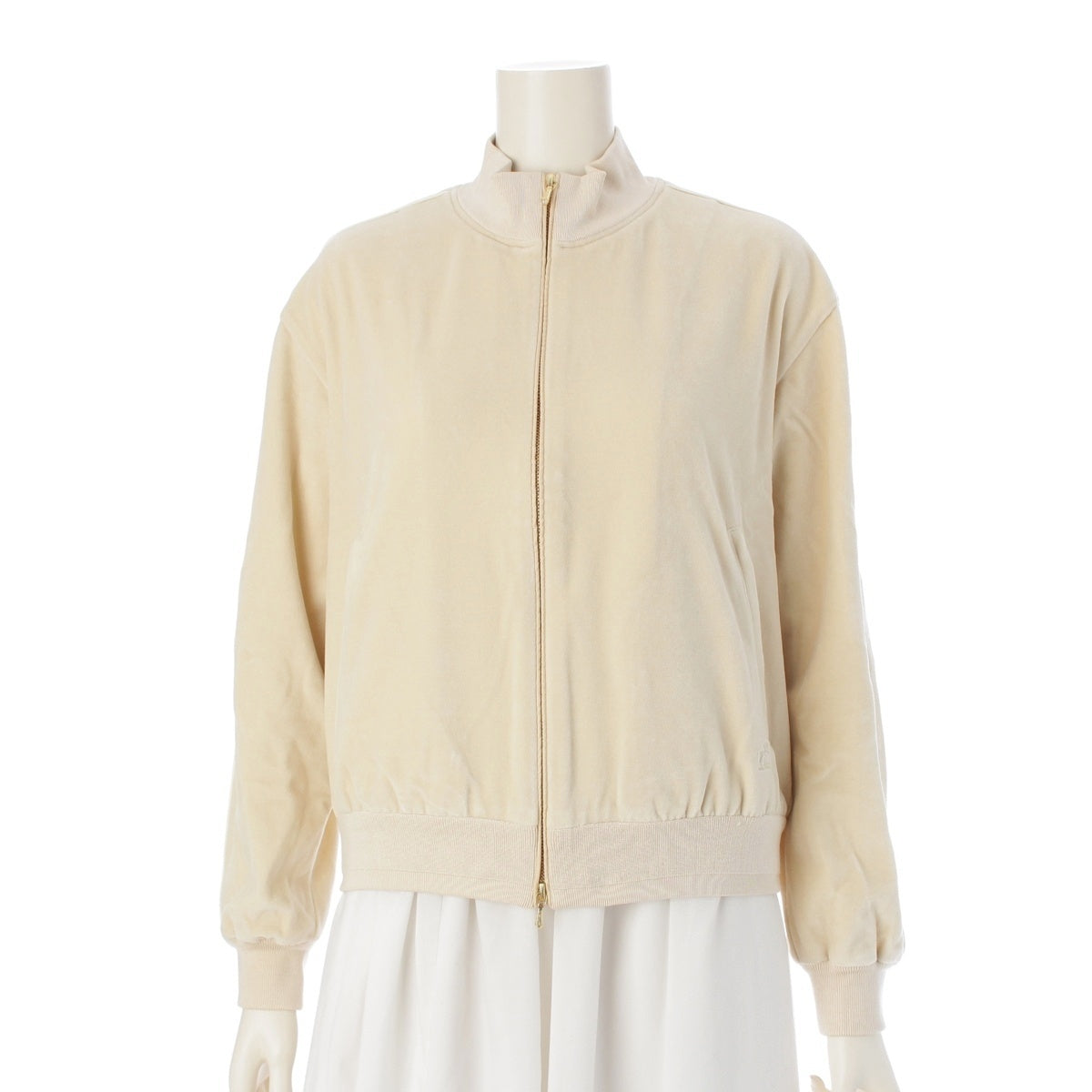 Drawer Velvet, velvet, logo embroidery, zip-up Blouson Jacket outerwear 6512-299-0812 beige 1