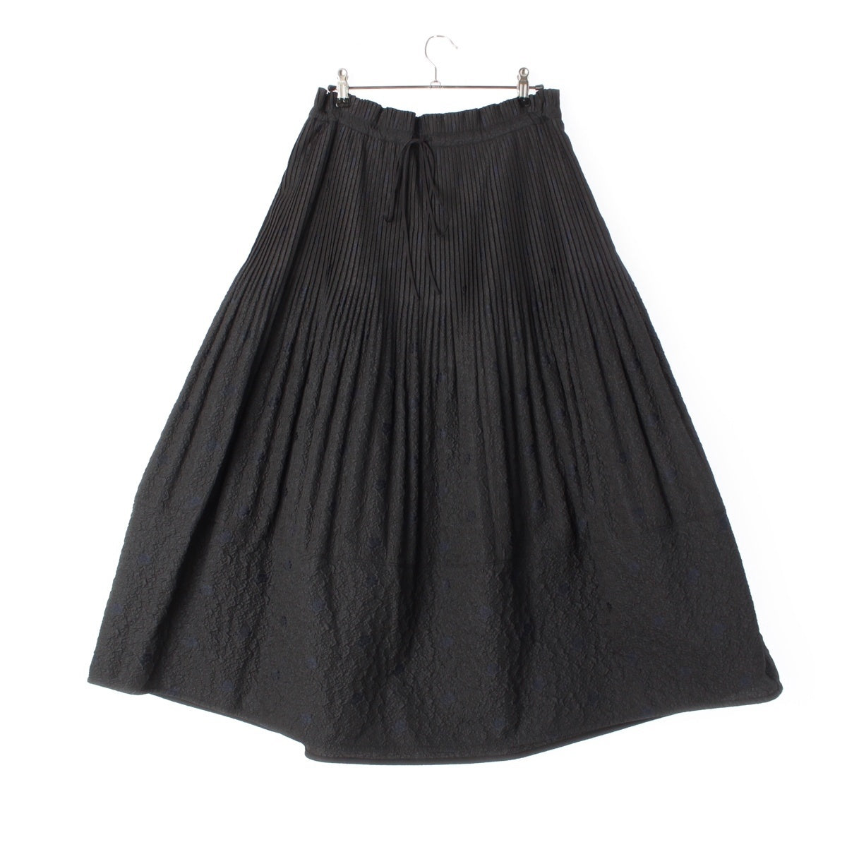 Drawer Double Pleated Drawstring Easy Long skirt Bottoms 6524-299-1719 black 36