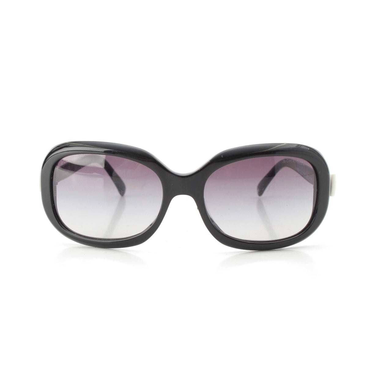 CHANEL COCO Mark Ribbon Square Gradient Lenses sunglasses Eyewear 5170-A Black blue