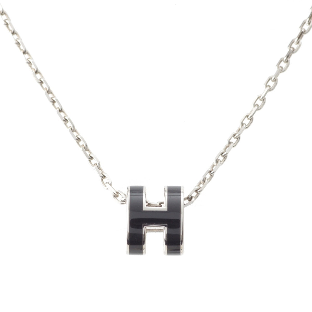HERMES Mini Pop Ash H Necklace Accessories Silver