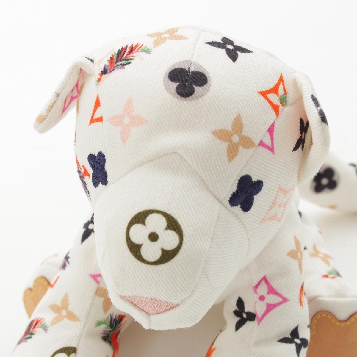 LOUIS VUITTON Doudou Tiger Monogram Plush Doll GI0735 White multi-color