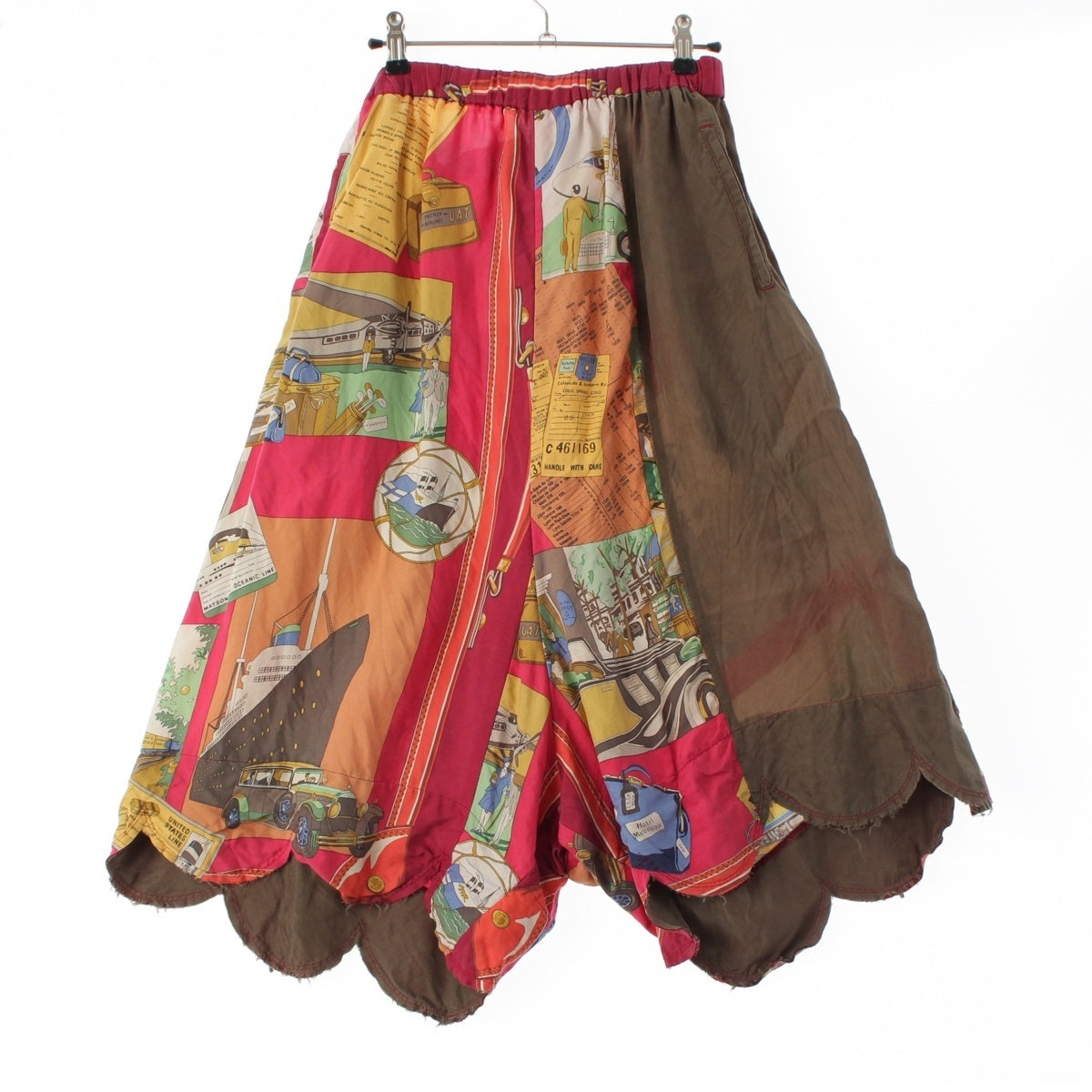 COMME des GARCONS silk Travel Print Pants Bottoms GD-P038 multicolor S