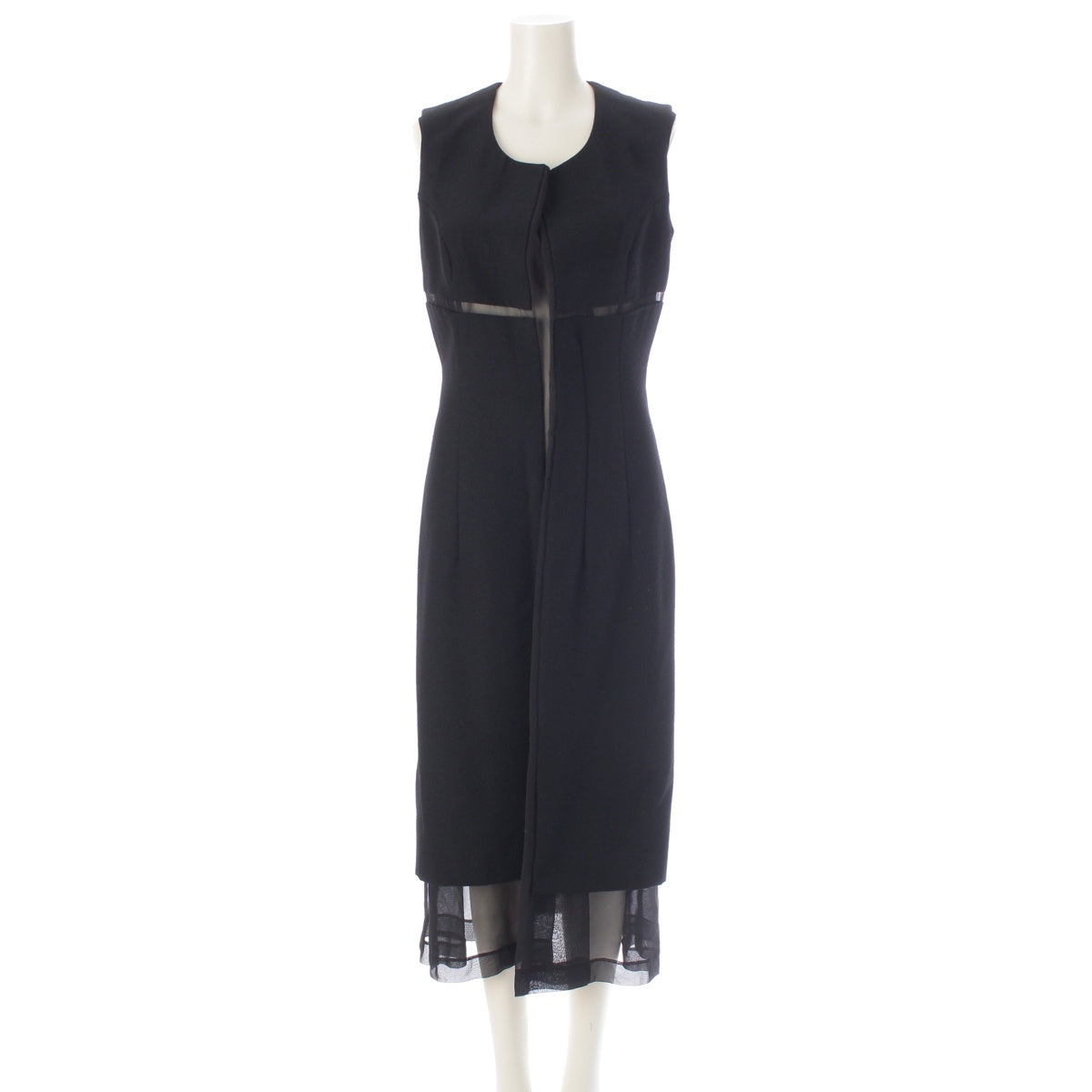 COMME des GARCONS wool sleeveless design one piece GO-04040S black S