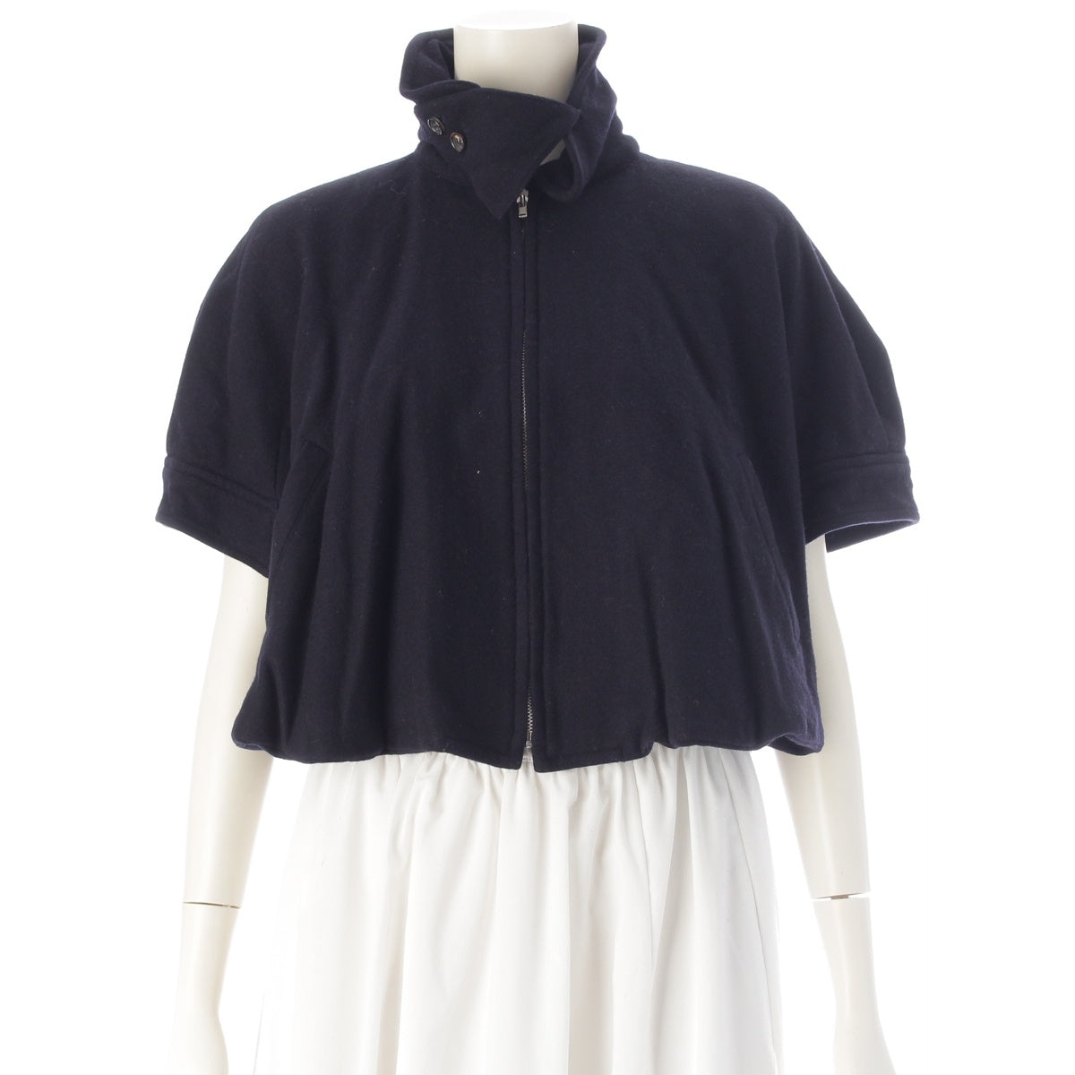 COMME des GARCONS Wool nylon Cape Zip Jacket GJ-050120 Navy