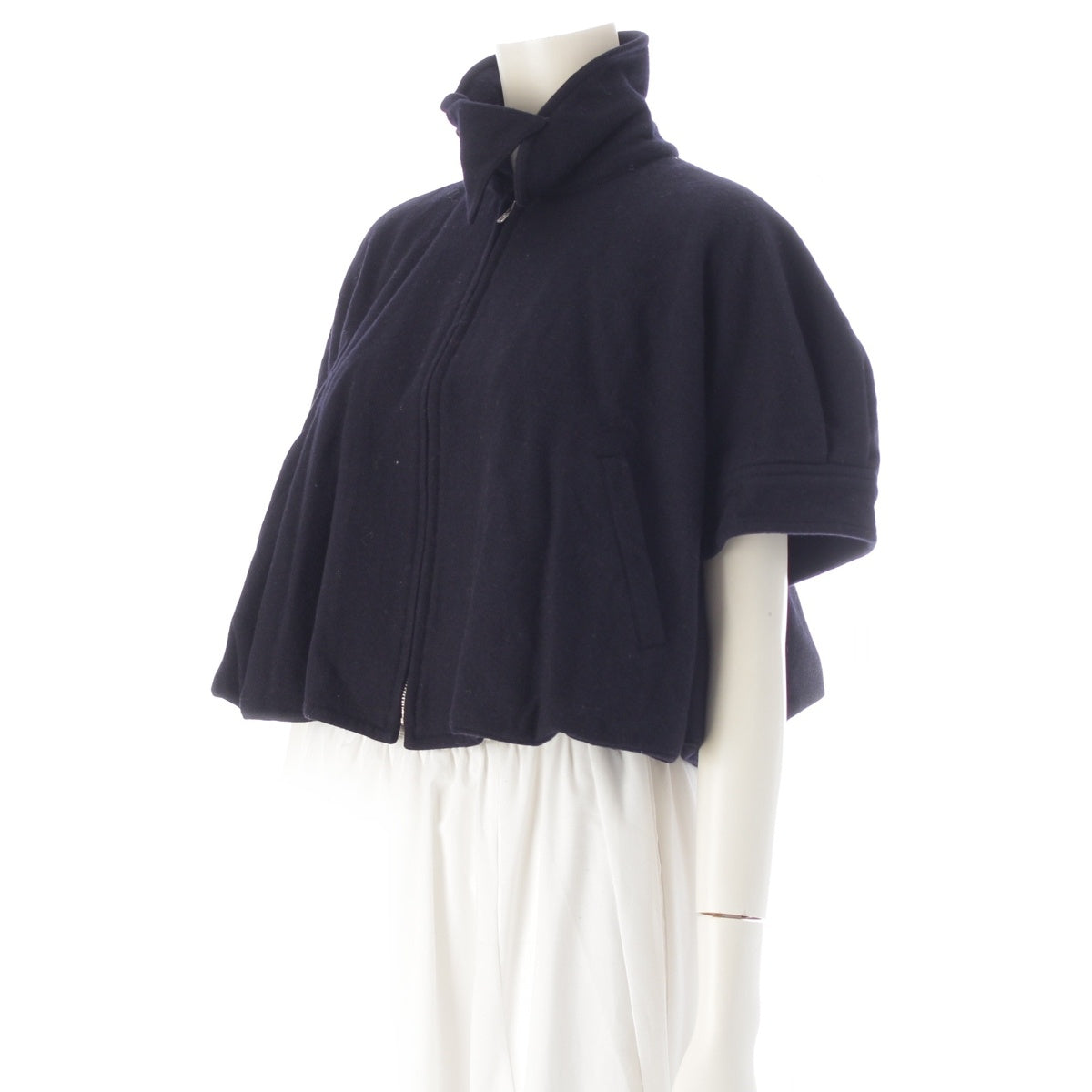 COMME des GARCONS Wool nylon Cape Zip Jacket GJ-050120 Navy