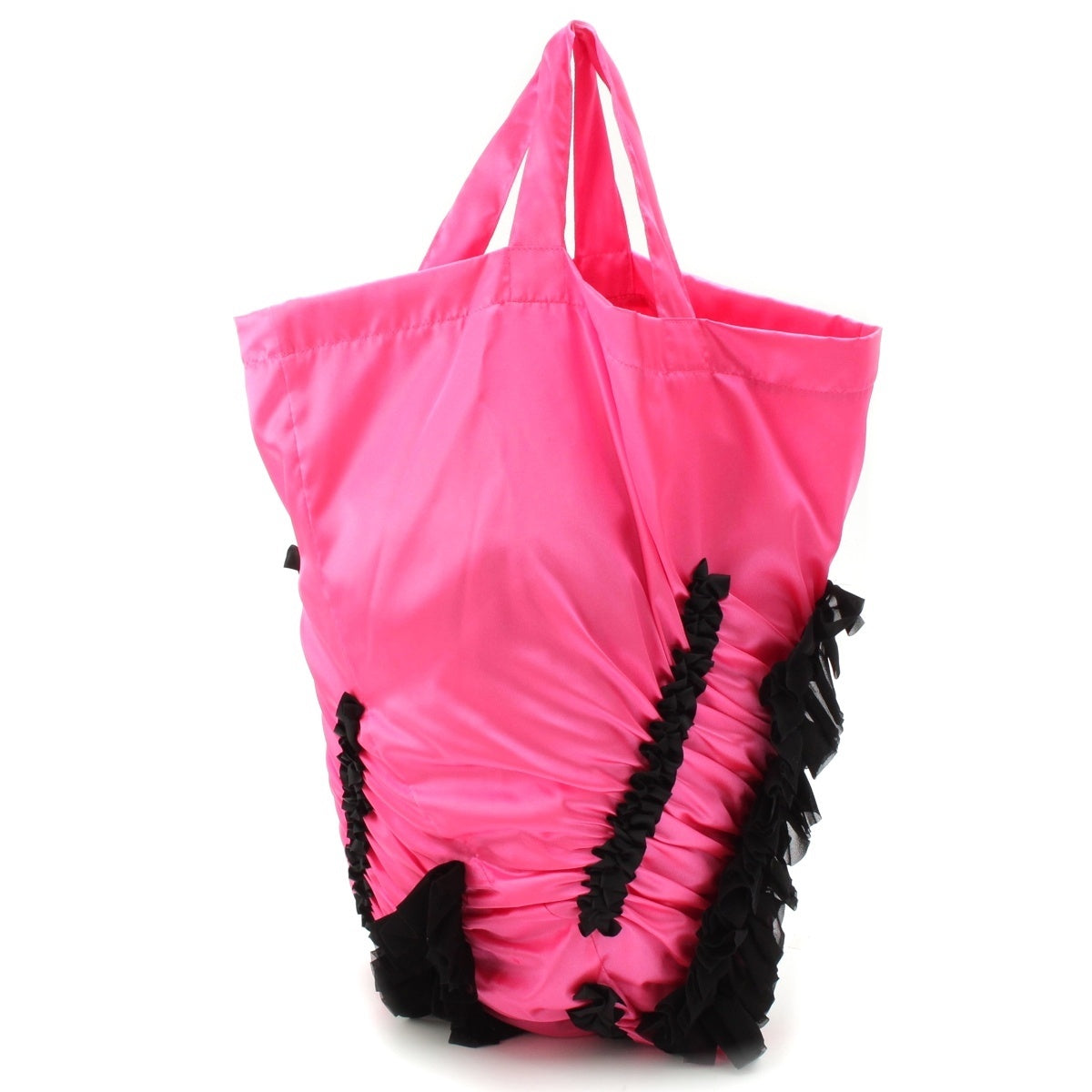 COMME des GARCONS Twisted Frills Tote Bag GB-K205 Pink x Black