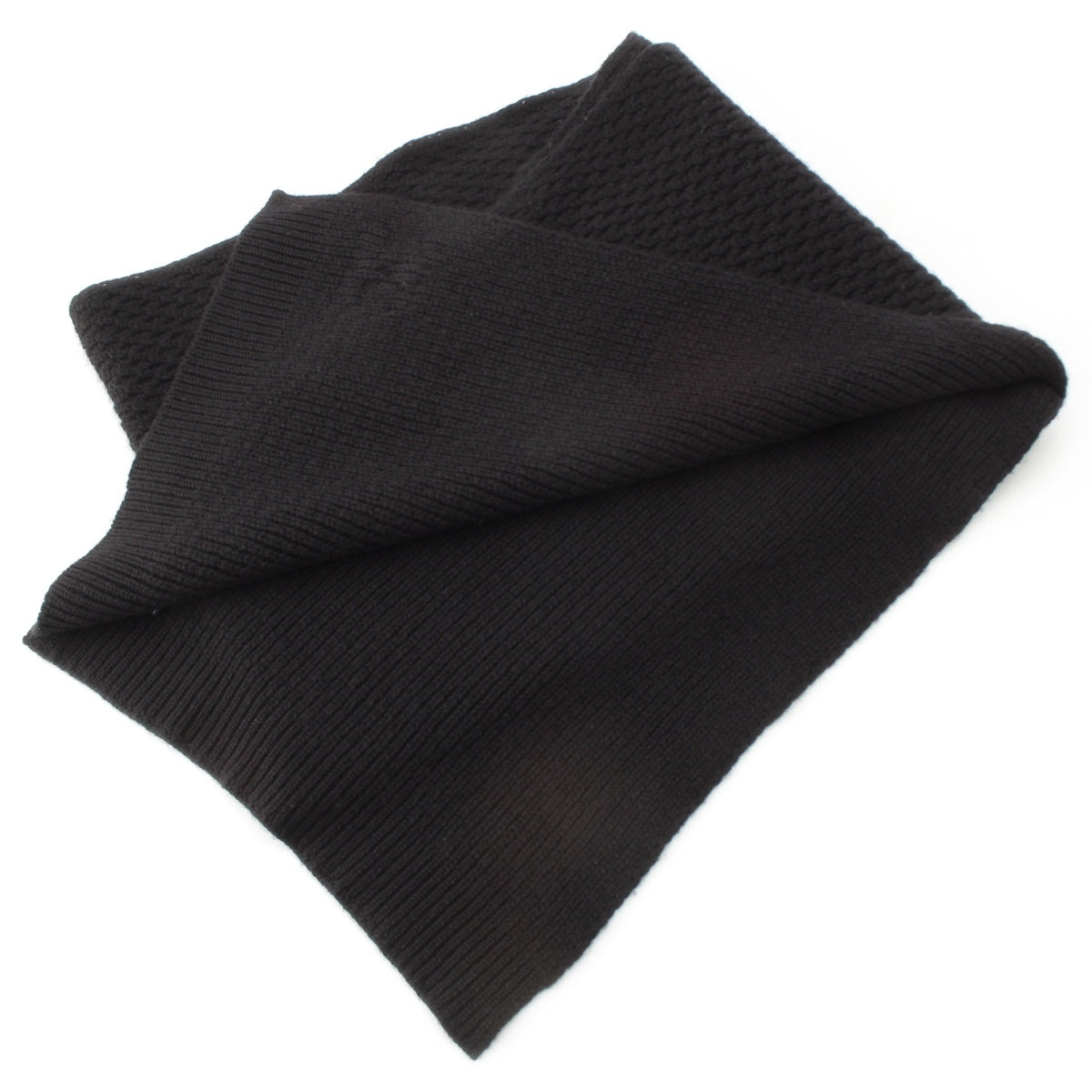 CHANEL cashmere COCO Mark CC logo Scarf Stall Black White