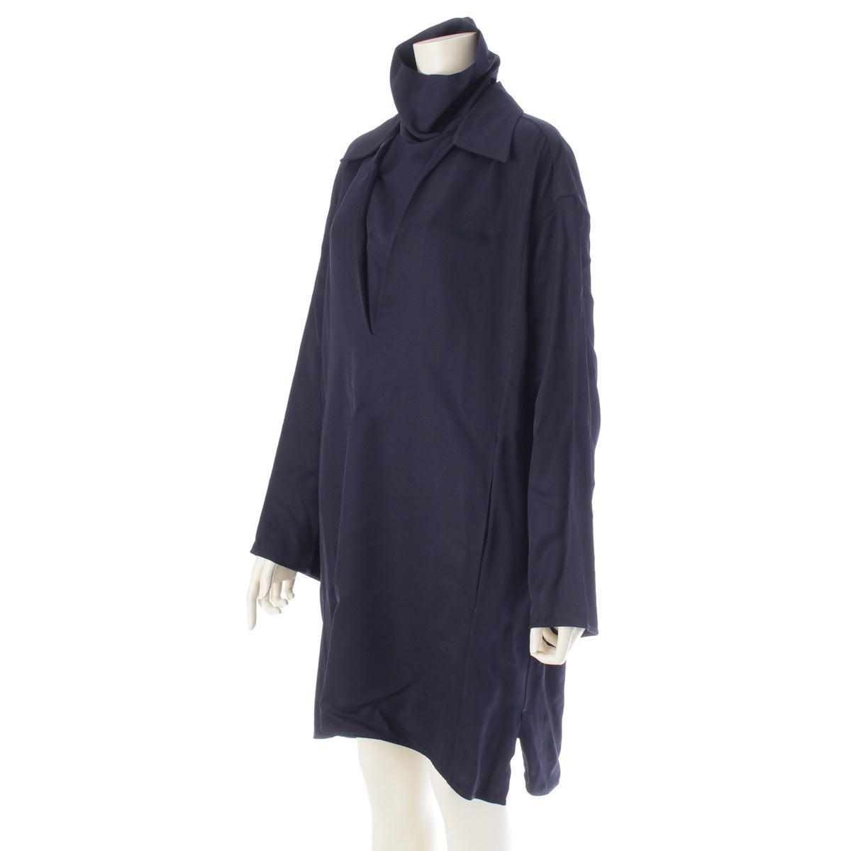 JIL SANDER Rayon Skipper Mock Neck one piece J02CT0175 Navy 32