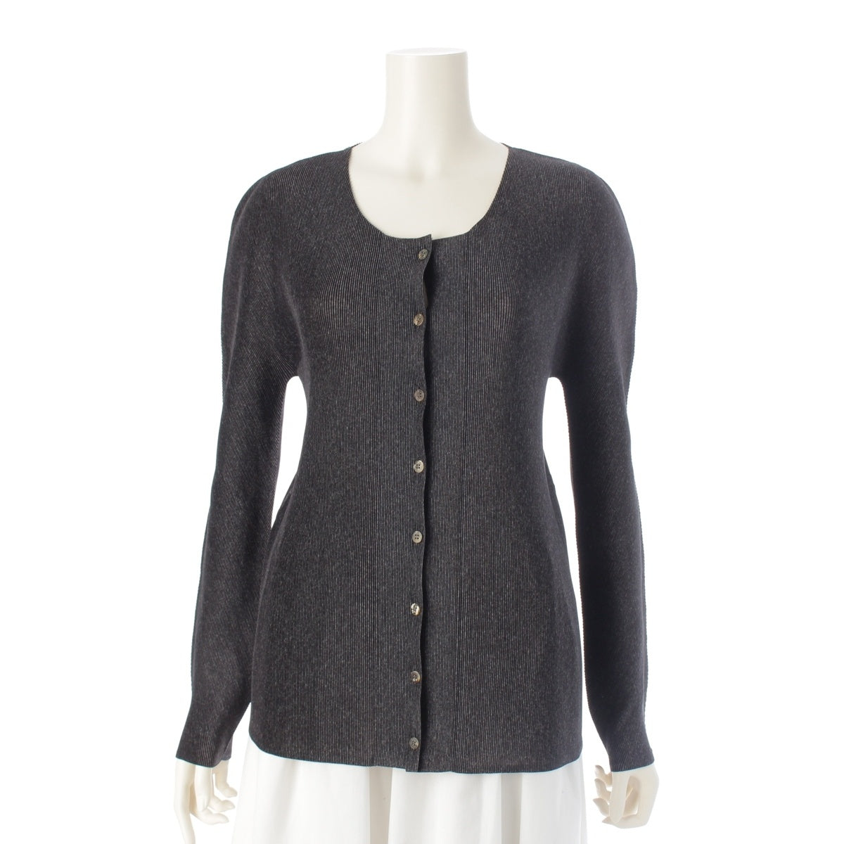 PLEATS PLEASE ISSEY button cardigan PP21-FO109 gray 3