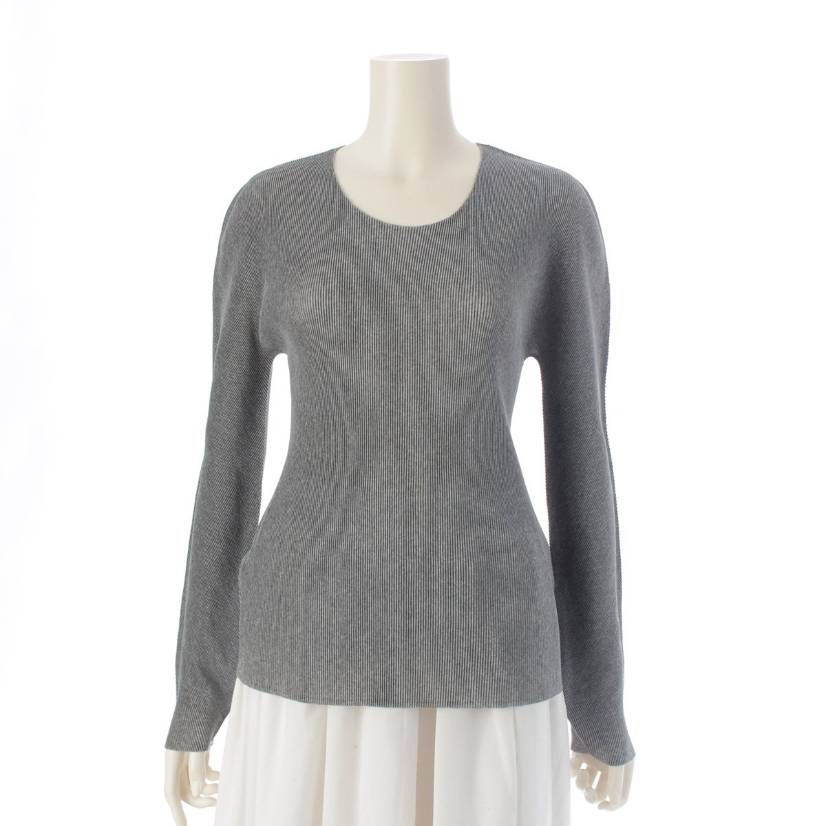 PLEATS PLEASE ISSEY Crew Neck Long Sleeve Cut tops PP19-JK214 gray 3
