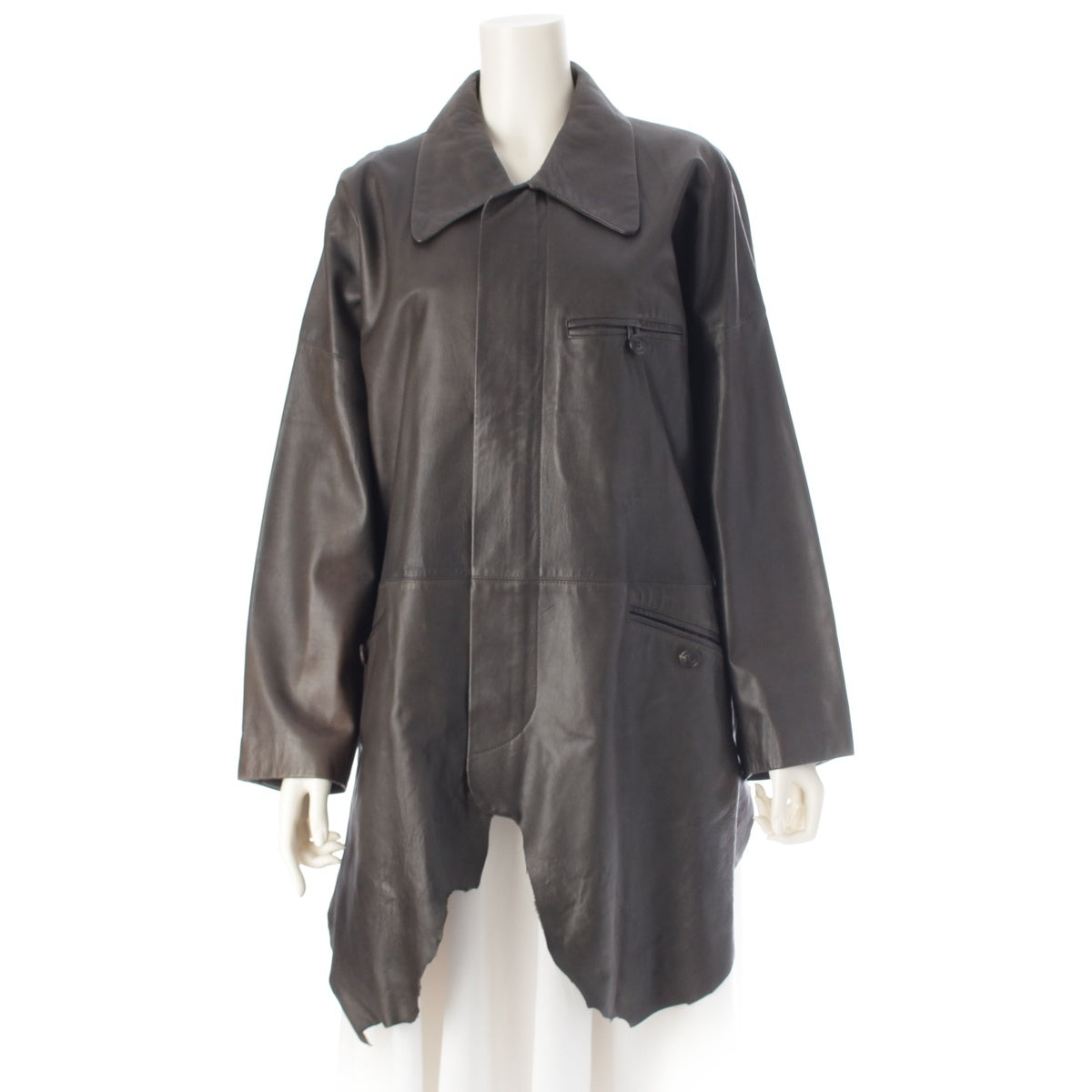 ISSEY MIYAKE Lamb leather Bleed Long Jacket outer IM23-LD003 black M