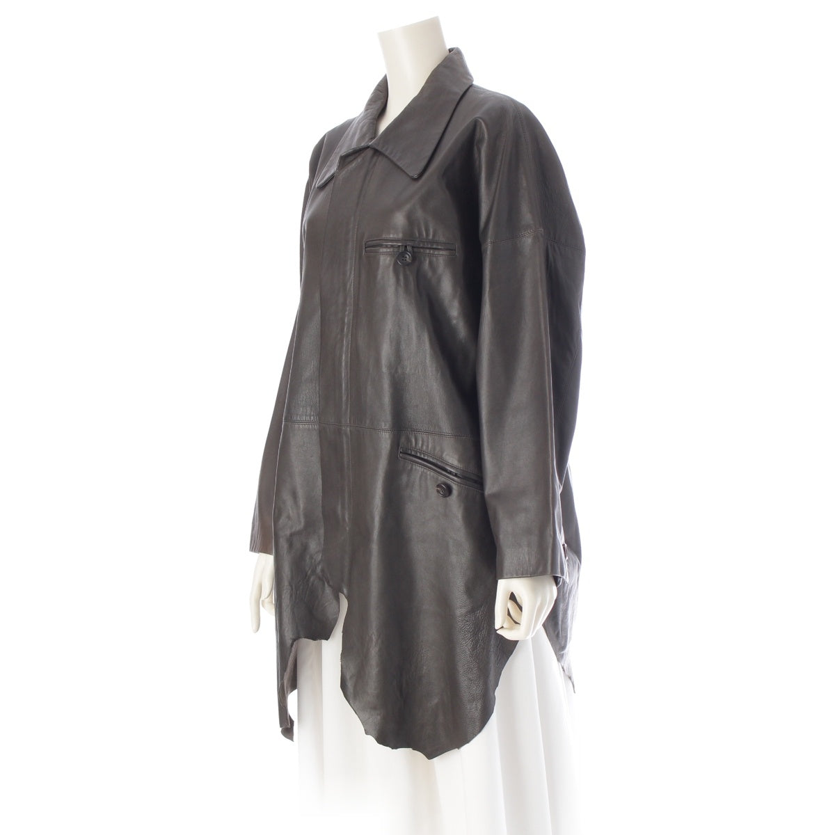 ISSEY MIYAKE Lamb leather Bleed Long Jacket outer IM23-LD003 black M