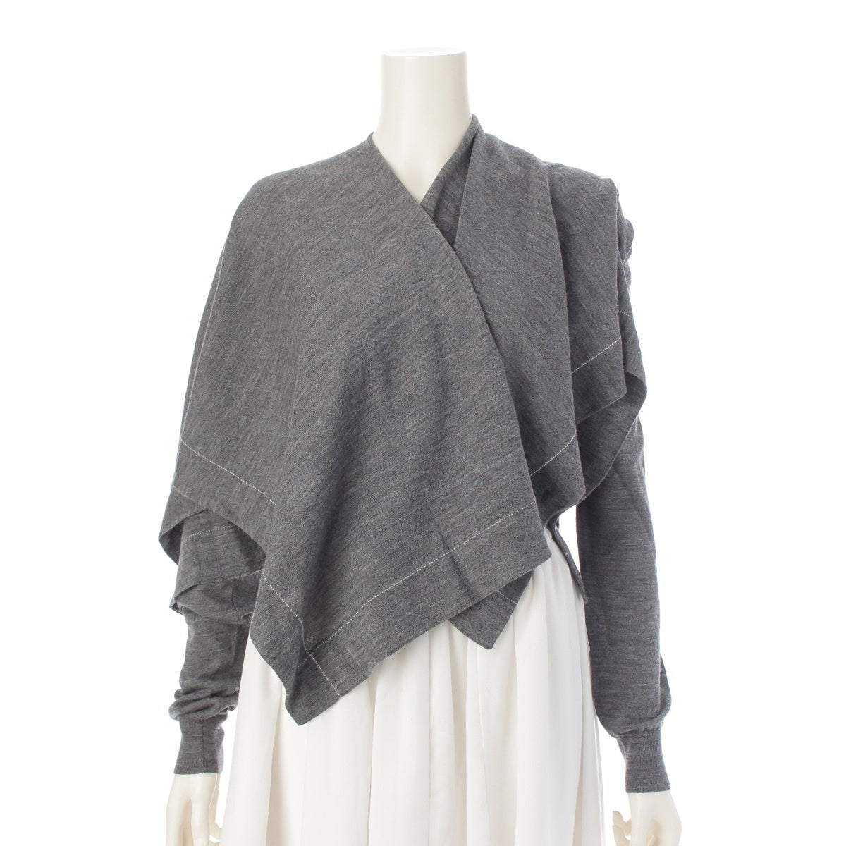 COMME des GARCONS Wool knit Transformation Buttonless cardigan tops GK-N012 gray