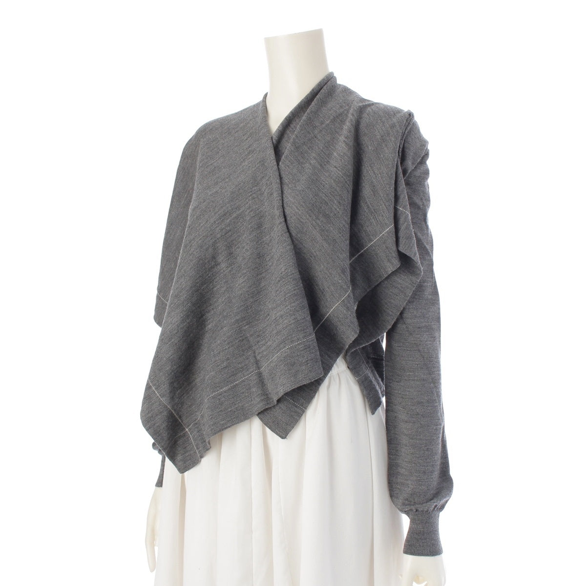 COMME des GARCONS Wool knit Transformation Buttonless cardigan tops GK-N012 gray