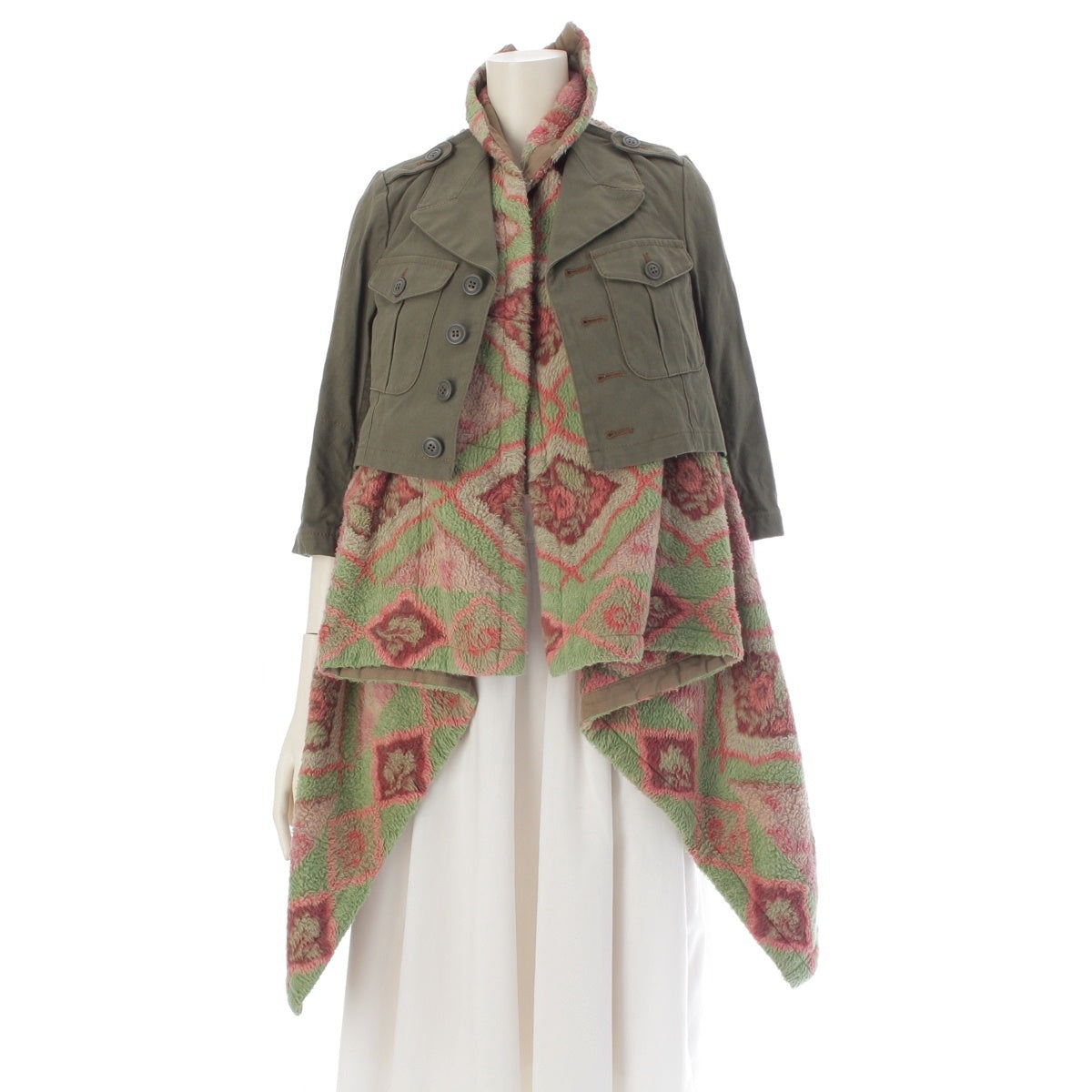 COMME des GARCONS Pile docking Military jacket Coat outer GD-J044 Khaki XS