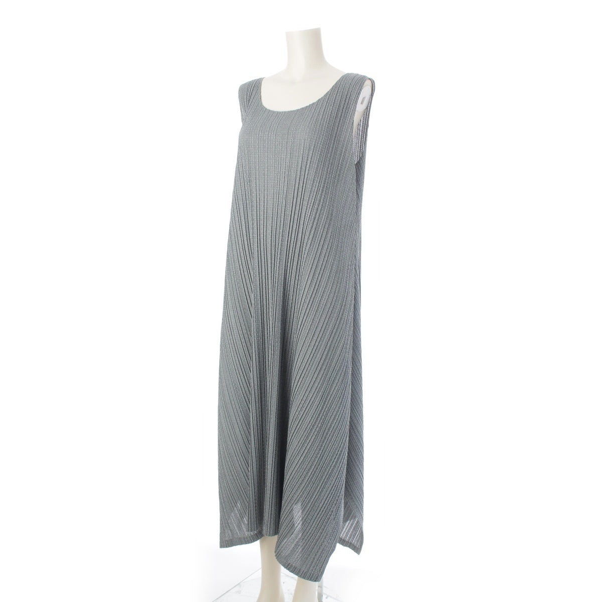 PLEATS PLEASE ISSEY Sample A-line sleeveless one piece dress PP58JH584 Gray 5