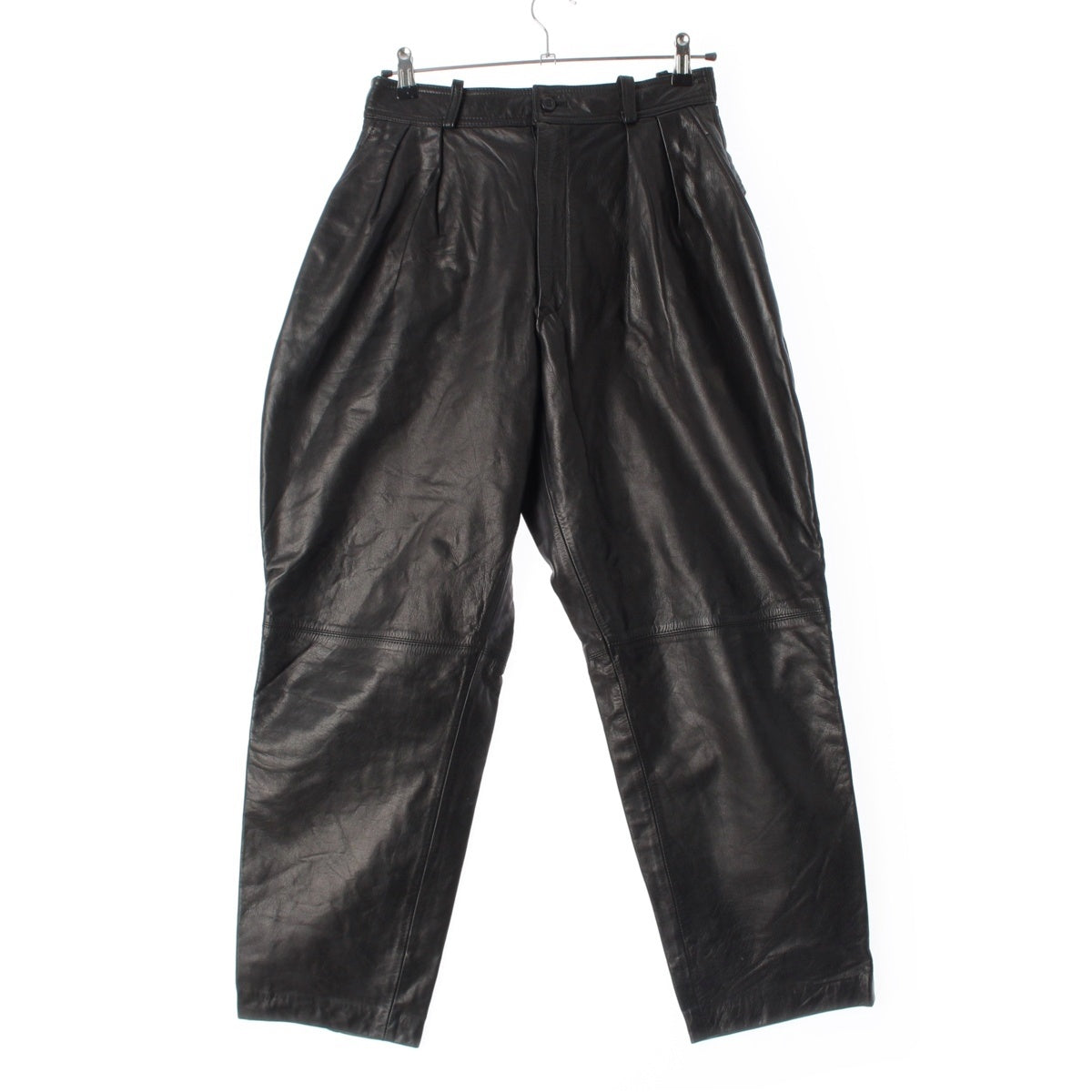 ISSEY MIYAKE leather Brush tag Belted Pants black L