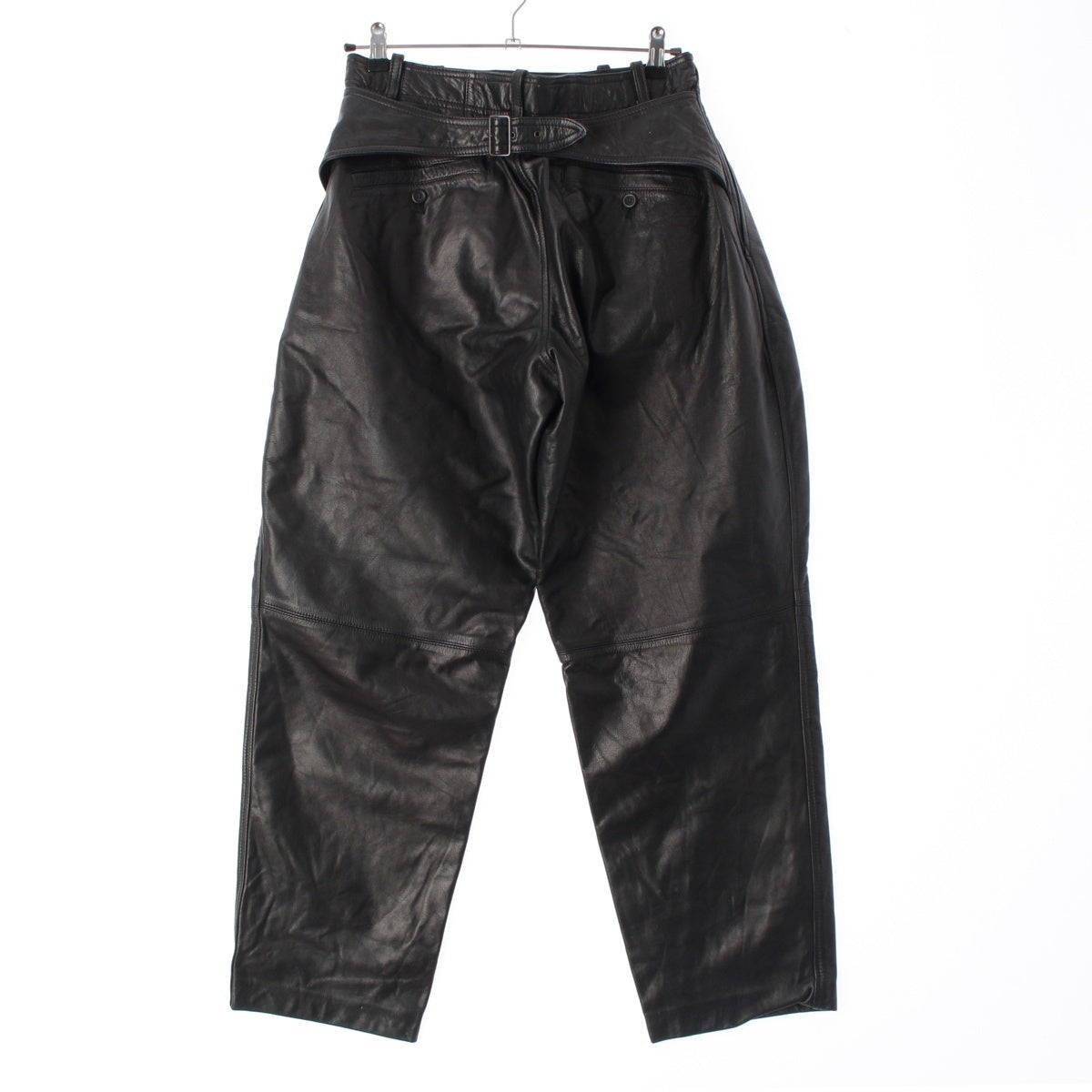 ISSEY MIYAKE leather Brush tag Belted Pants black L