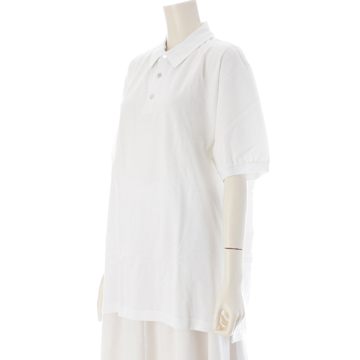 HERMES cotton Serie button Polo shirt Short sleeve top white XL