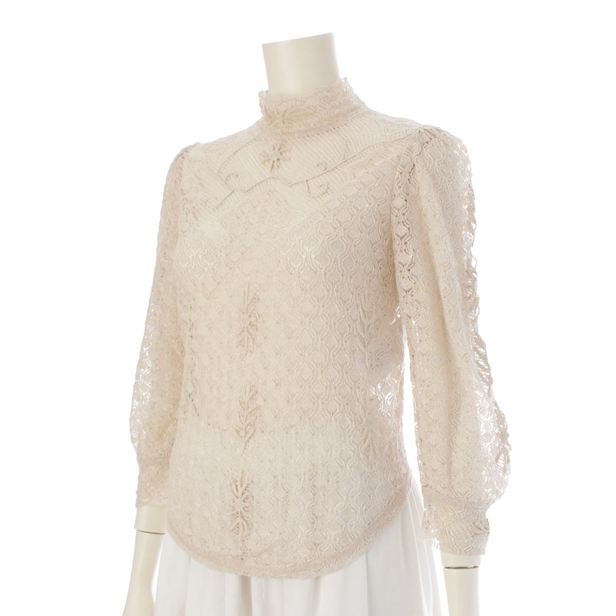 Christian Dior Bottleneck Lace tops 114S40AM727 beige F36