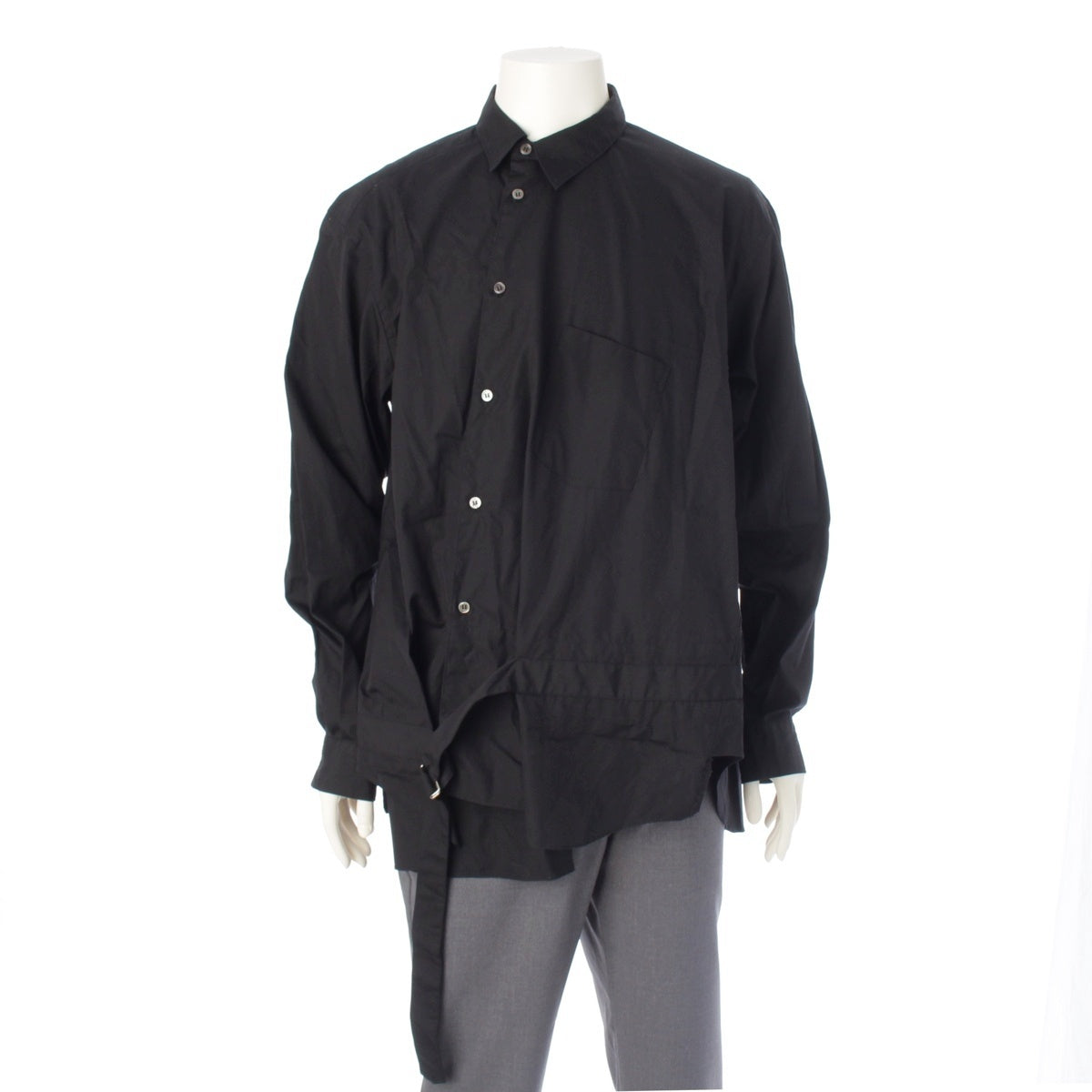 COMME des GARCONS HOMME PLUS cotton Deformed belt included Long sleeve shirt tops PB-B031 black L