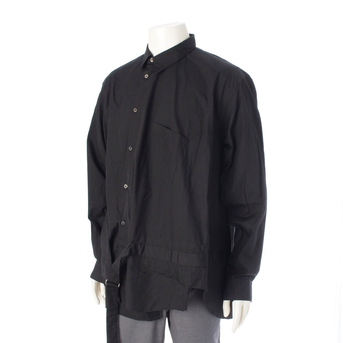 COMME des GARCONS HOMME PLUS cotton Deformed belt included Long sleeve shirt tops PB-B031 black L