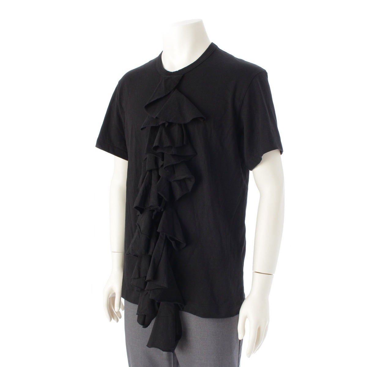 COMME des GARCONS HOMME PLUS cotton Frill Short sleeve T-shirt tops PE-T017 black M