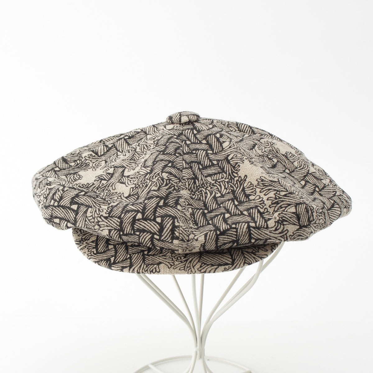 COMME des GARCONS Christopher nemes Canvas Linen Cotton big Casquette hat Beige black M