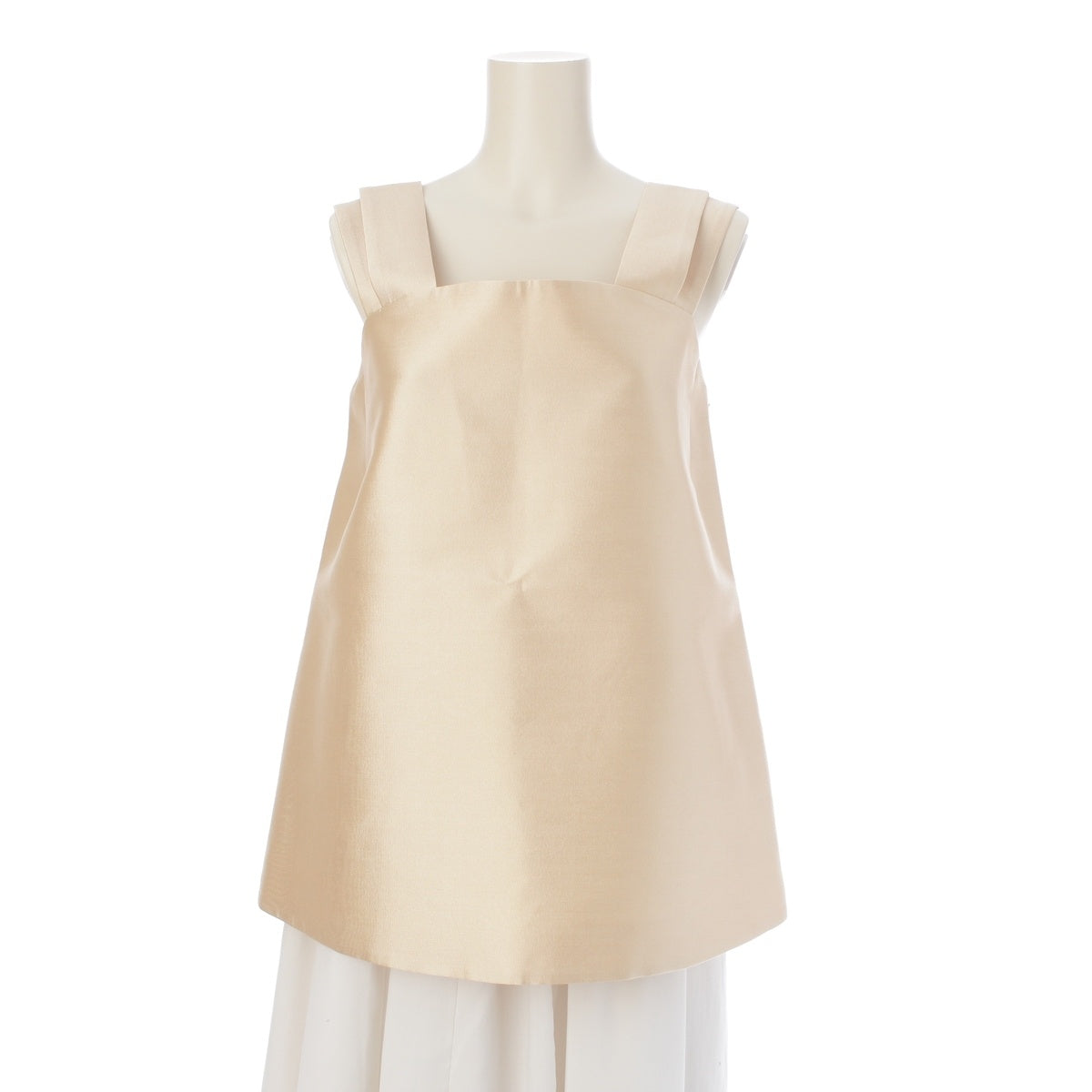 Drawer Wool silk Mikado Camisole blouse tops 6521-299-0973 Ivory 36