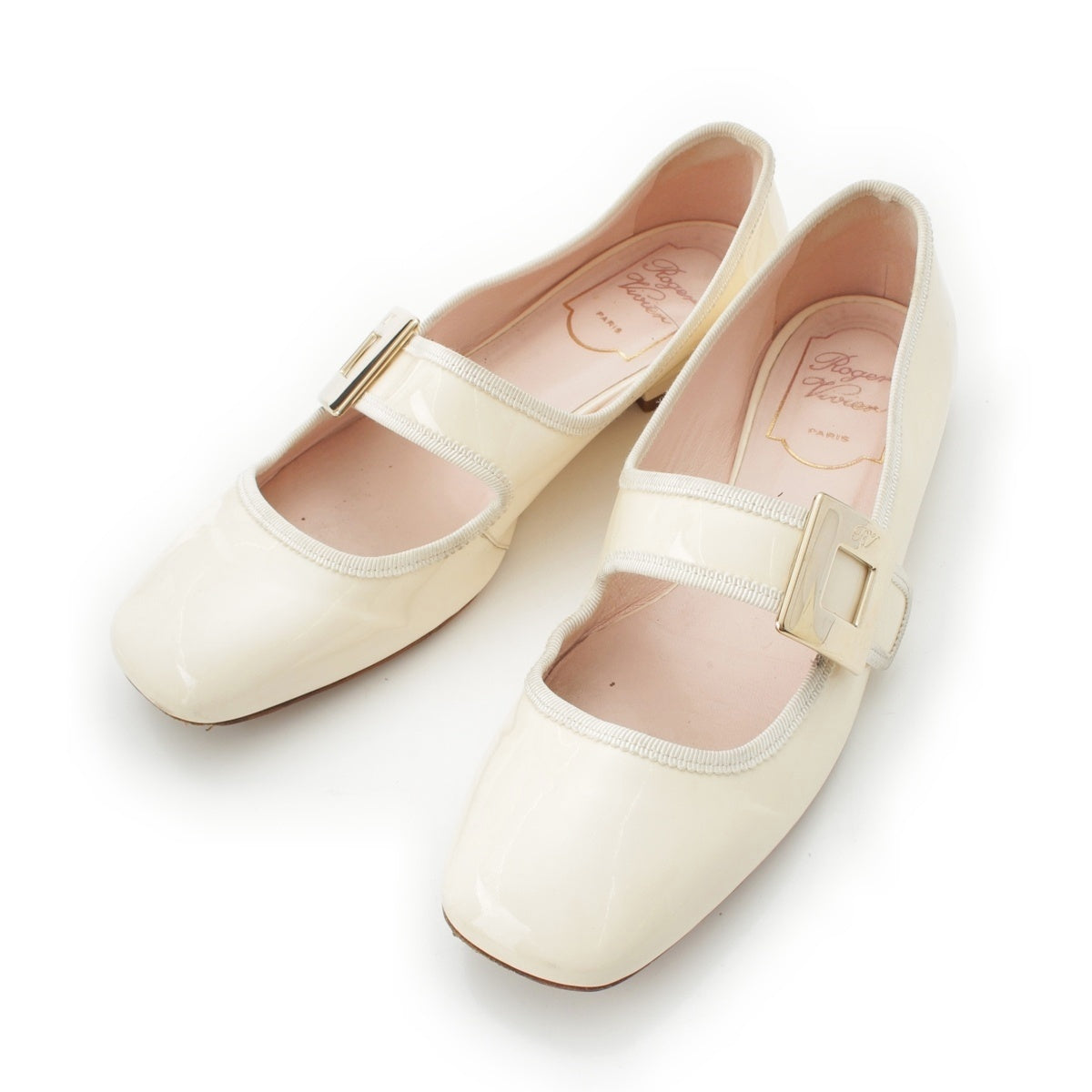Roger Vivier Patent leather Merry Jane pumps Cream Ivory 36