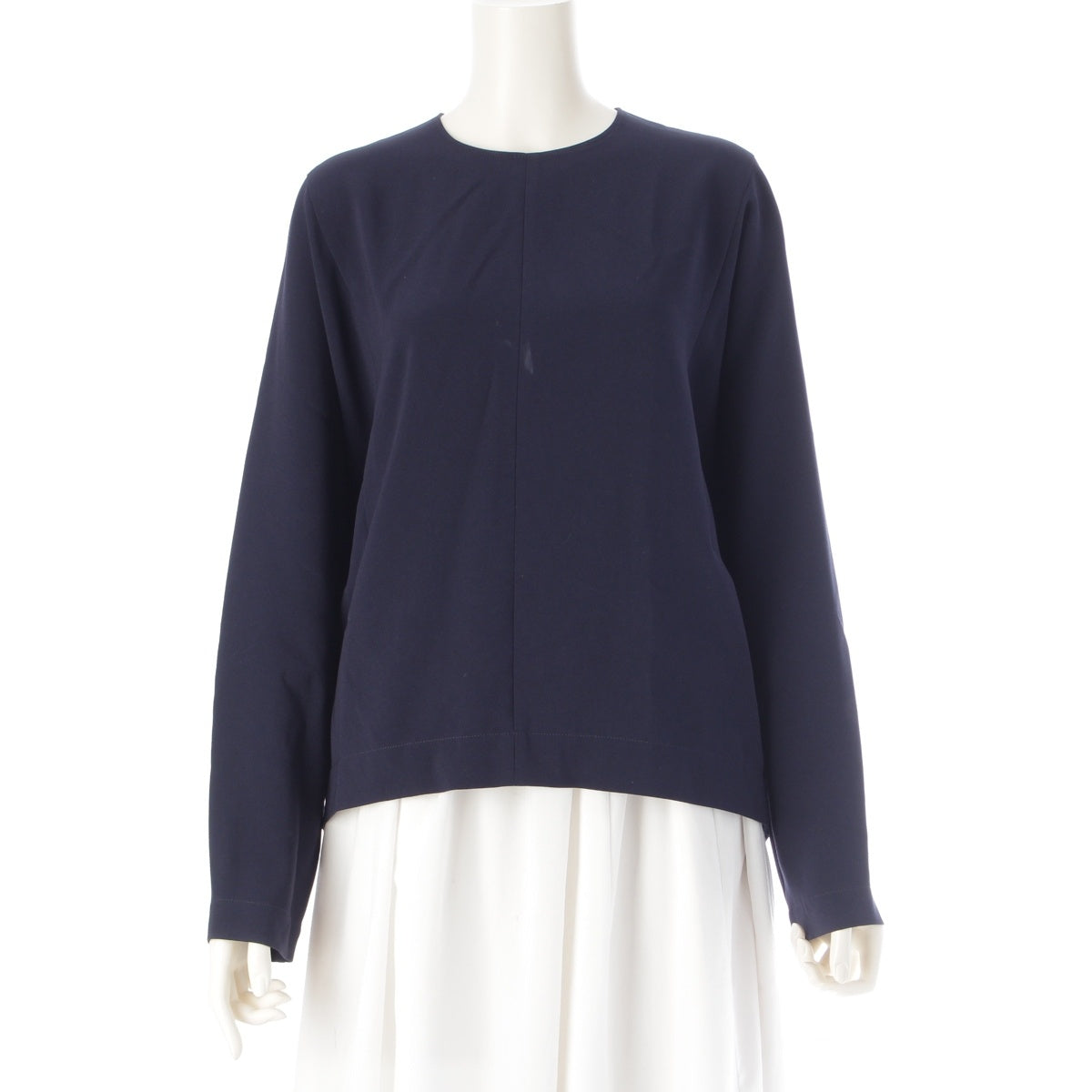 ebure acetate Double cross long sleeve shirt blouse 4010700737 Navy 38