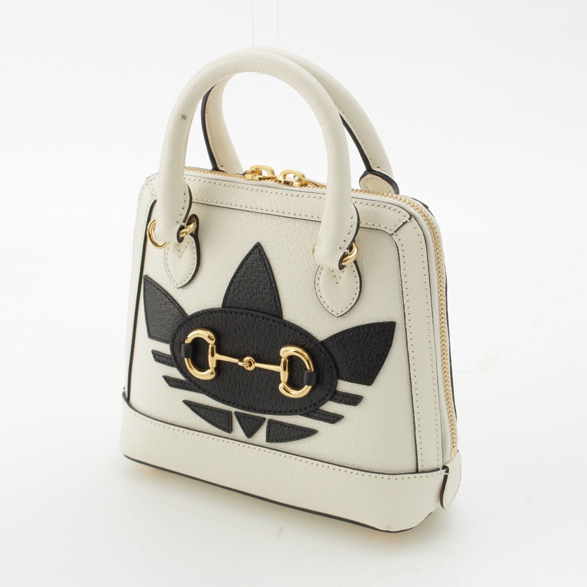 GUCCI Adidas leather Horsebit 1955 2WAY Handbag 677212 white