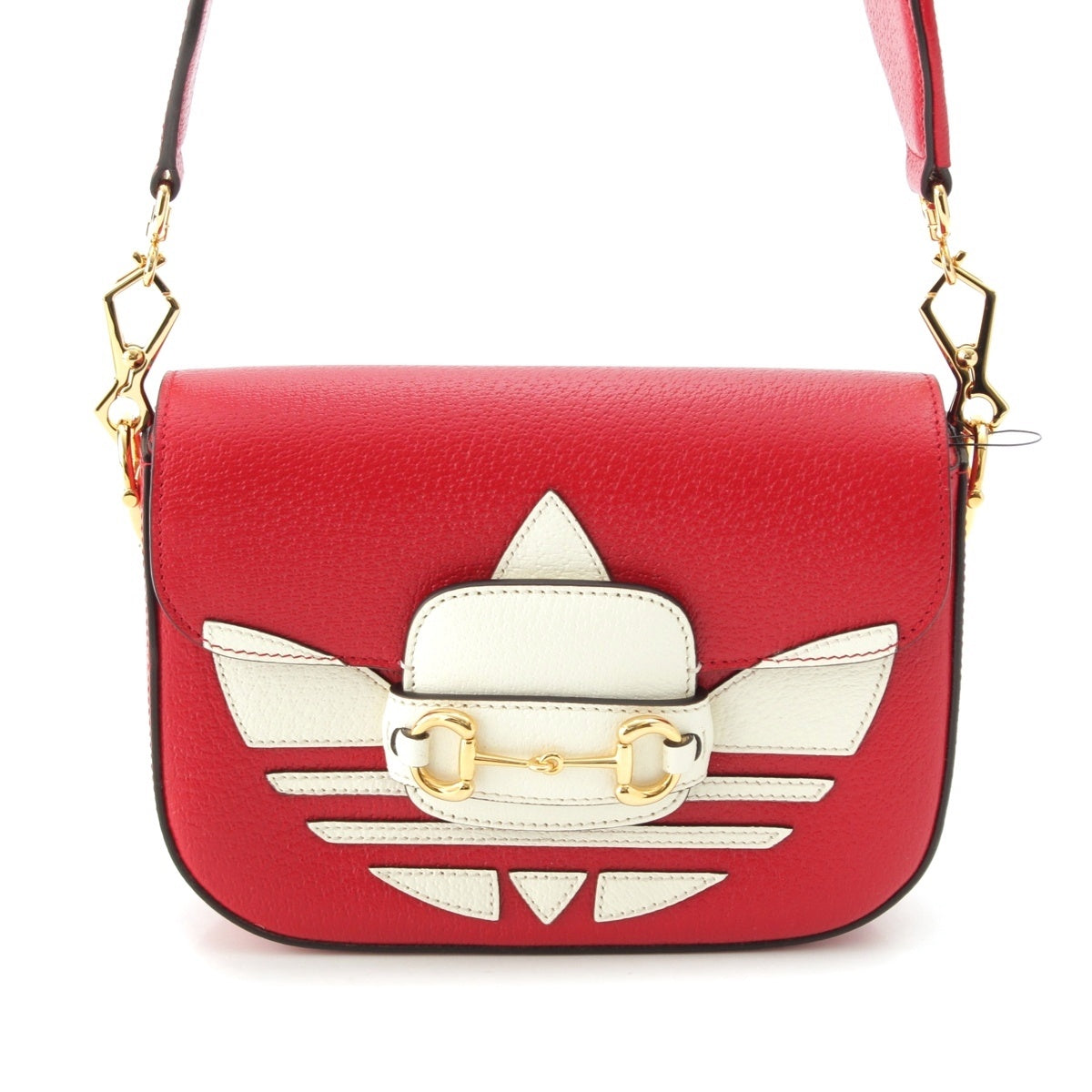 GUCCI Adidas leather Horsebit Logo Shoulder Bag 658574 Red