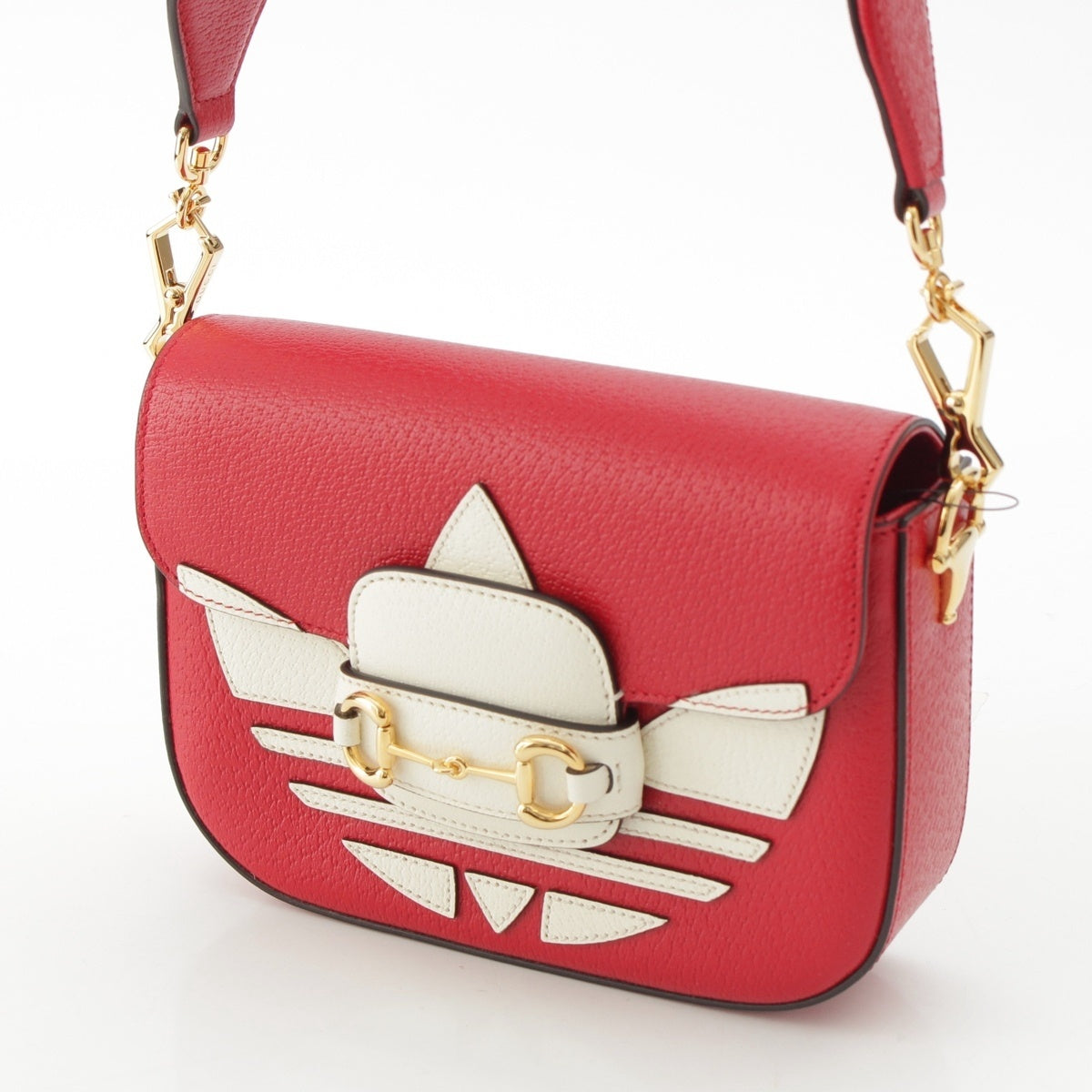 GUCCI Adidas leather Horsebit Logo Shoulder Bag 658574 Red