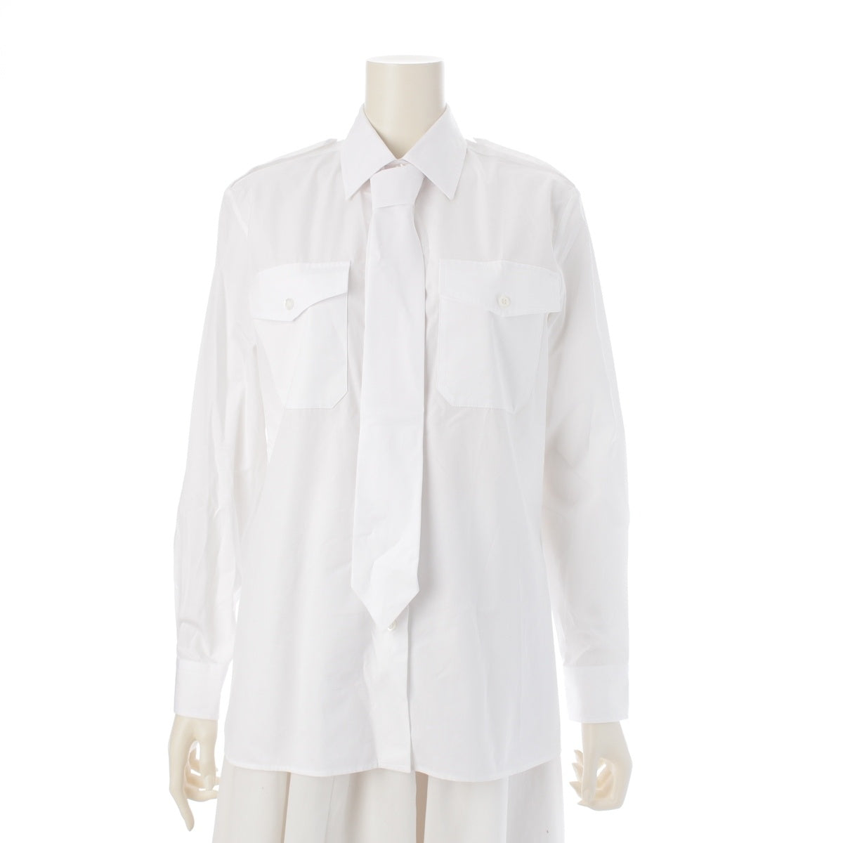 PRADA cotton With tie Long sleeve shirt tops DNA91Q white 36
